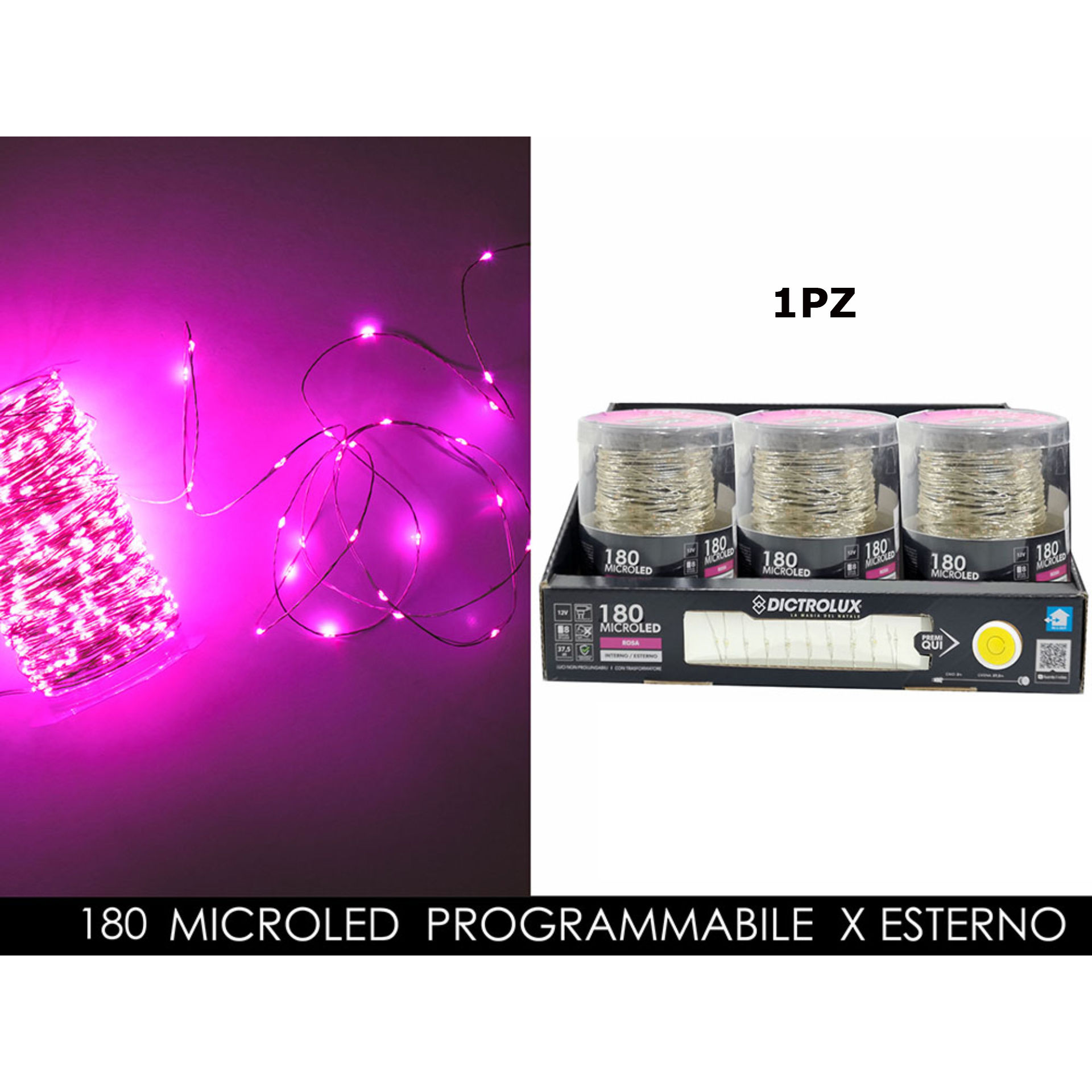 -CATENA ROSA  180M.LED X EST.PROG.
