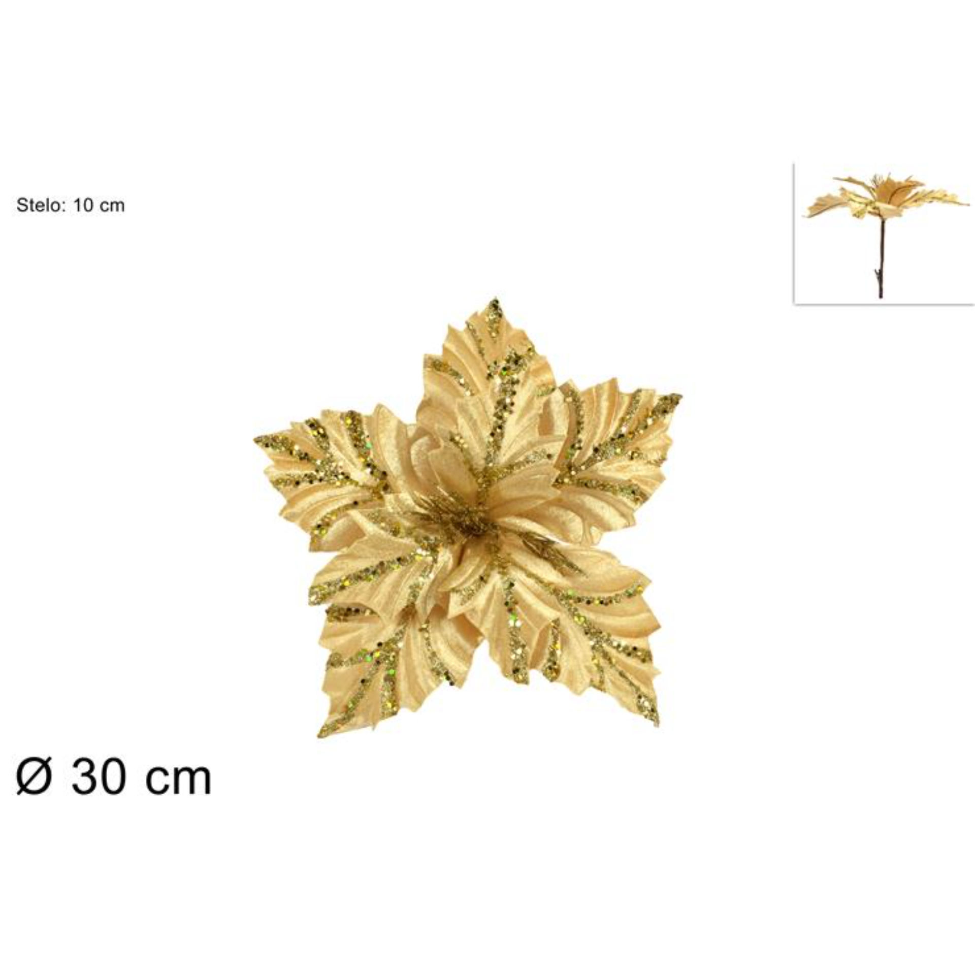FIORE VELLUTO C/PINZETTA ORO B80M025-1/GOLDDue Esse