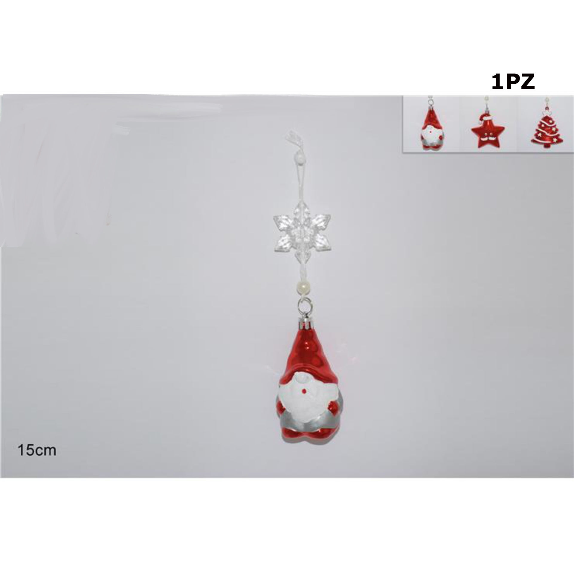 APPEND.SOGG.NAT.C/PEND FIOCCO DI NEVE ROSSO 3ASS R