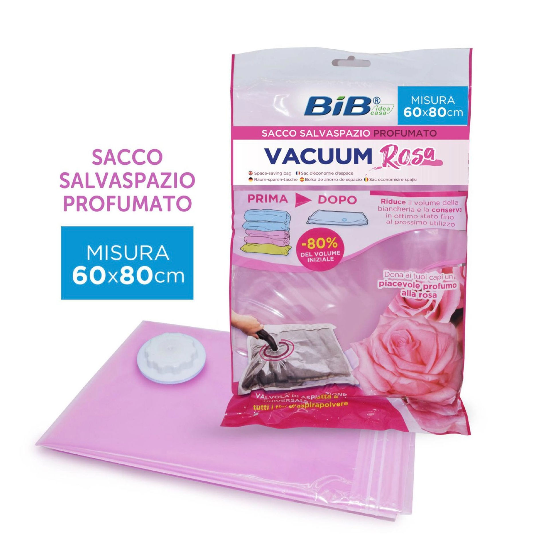SACCO SOTTOVUOTO PROFUMATO ROSA 68X98Bib