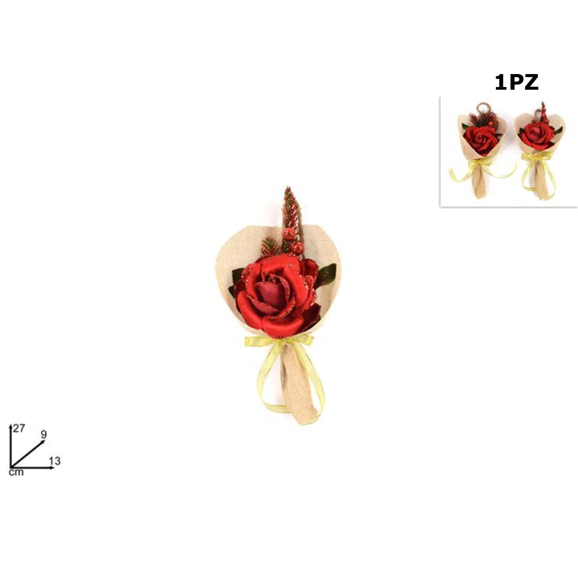 ROSA APPENDINO 27 CM 2 ASS ROSSO TL2021-305/306-R