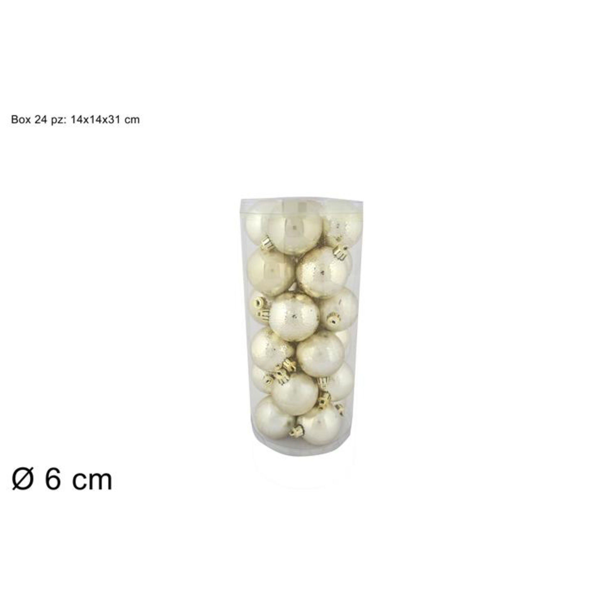 PALLE 6CM 24PZ 4ASS BEIGE SCURO BOX PVC 3A24E05G49