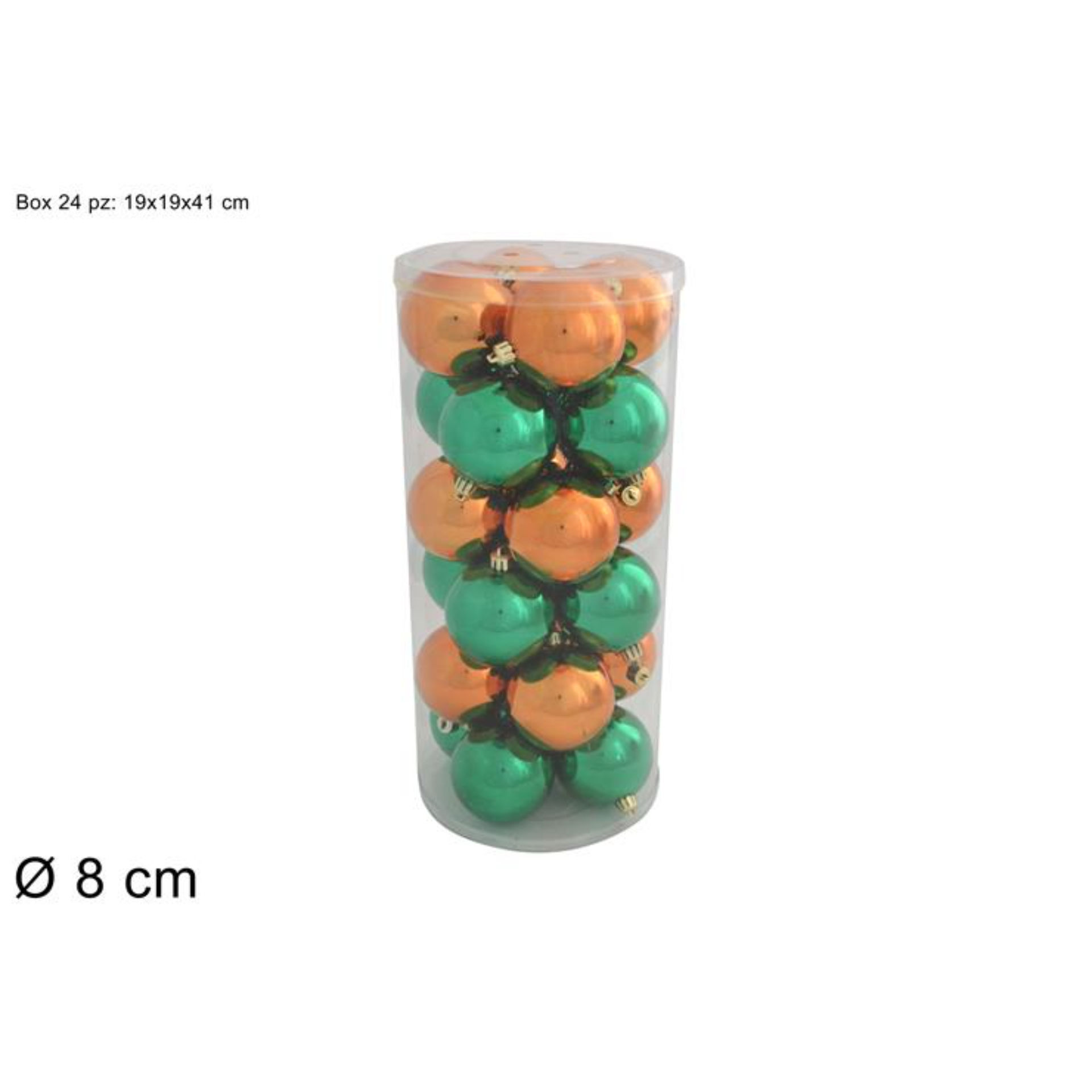 PALLE 8CM 24PZ LUCIDO VERDE/COPPER 3A24E07/DGR+NER