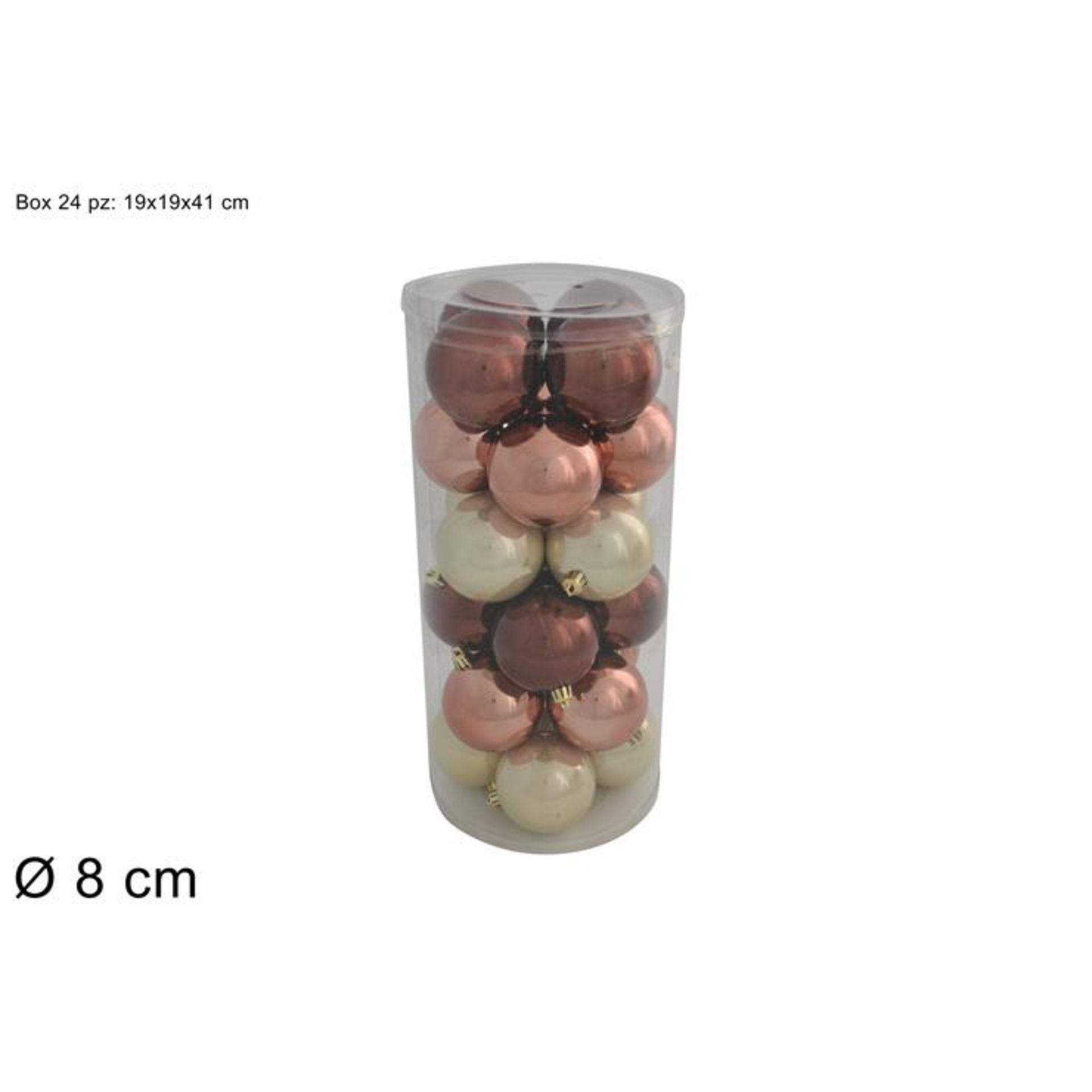 PALLE 8CM 24PZ LUCIDO BEIGE/BRONZO/MARRONE SCURO 3