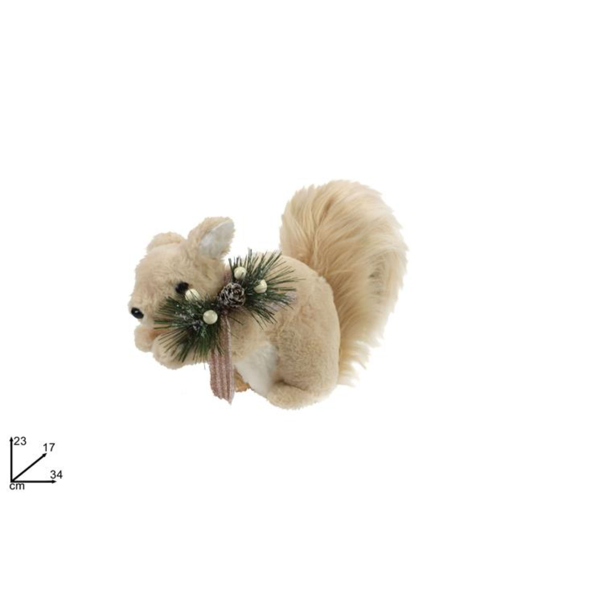 SCOIATTOLO C/PELLICCIA E BACCHE23CM  ROSA DY211052