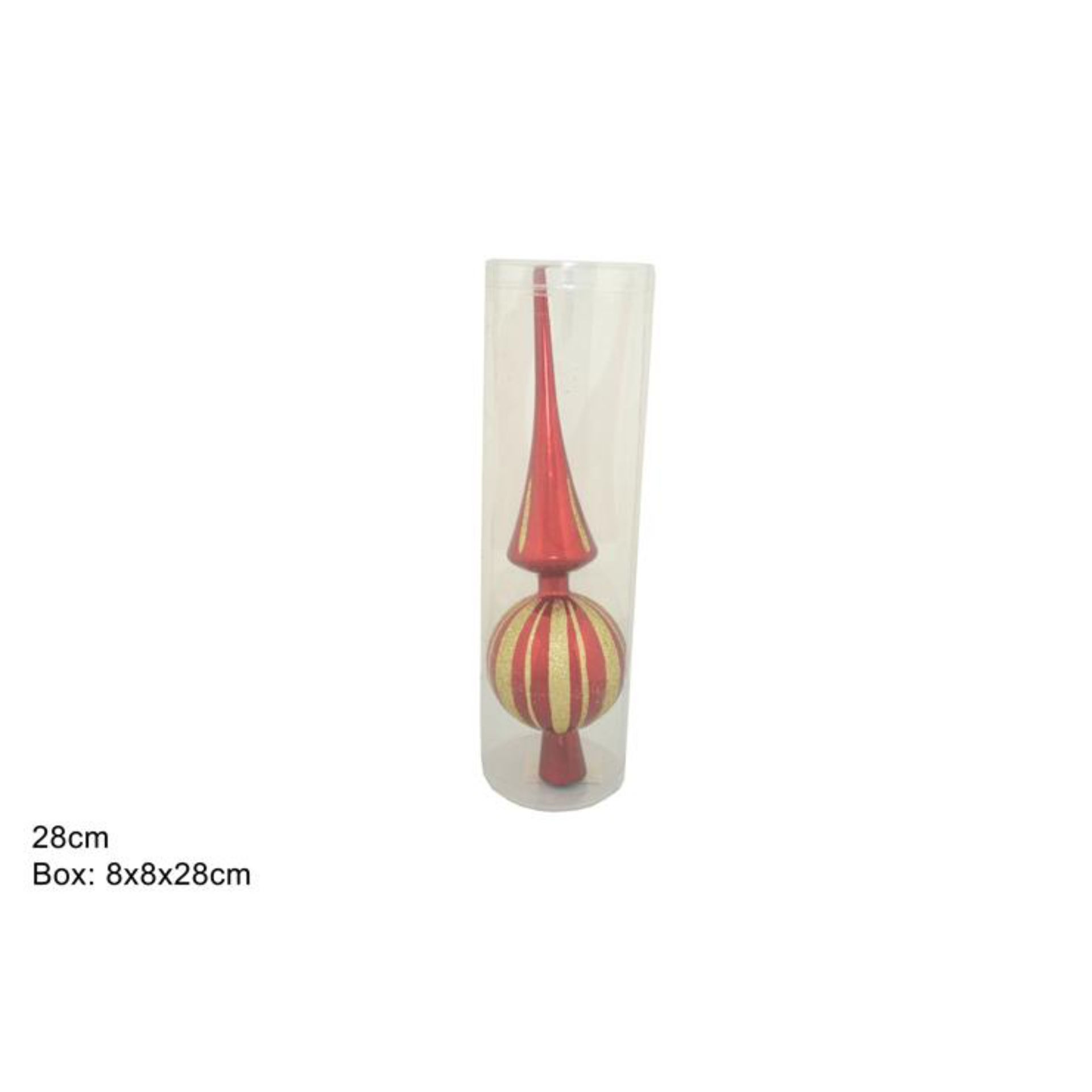 PUNTALE 28CM DECORATO C/GLITTER ROSSO SV2801-150/3