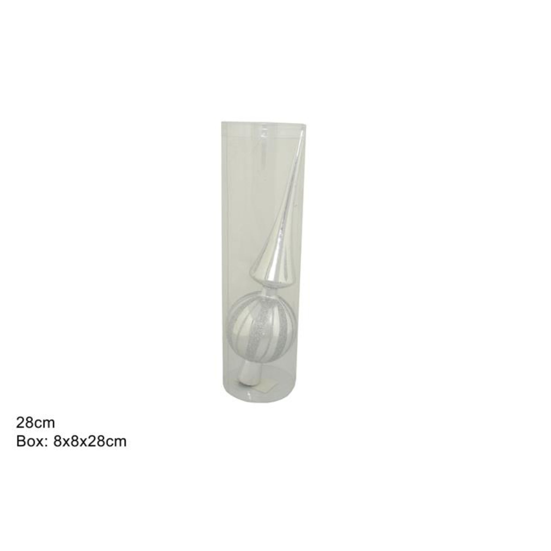 PUNTALE 28CM DECORATO C/GLITTER SILVER SV2801-150/