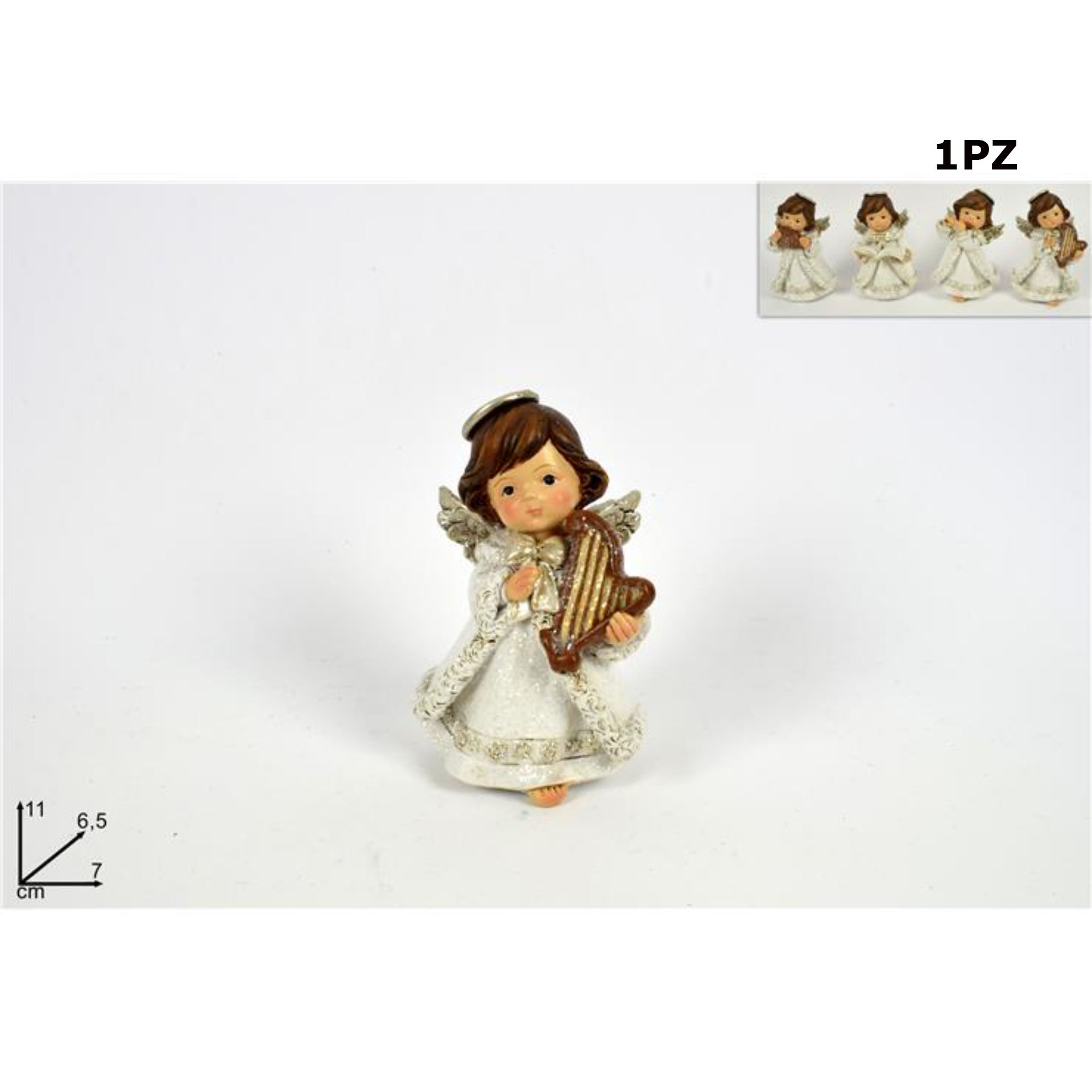 ANGELO MUSICISTA VESTITO BIANCO GLITTER 11 CM 4 AS