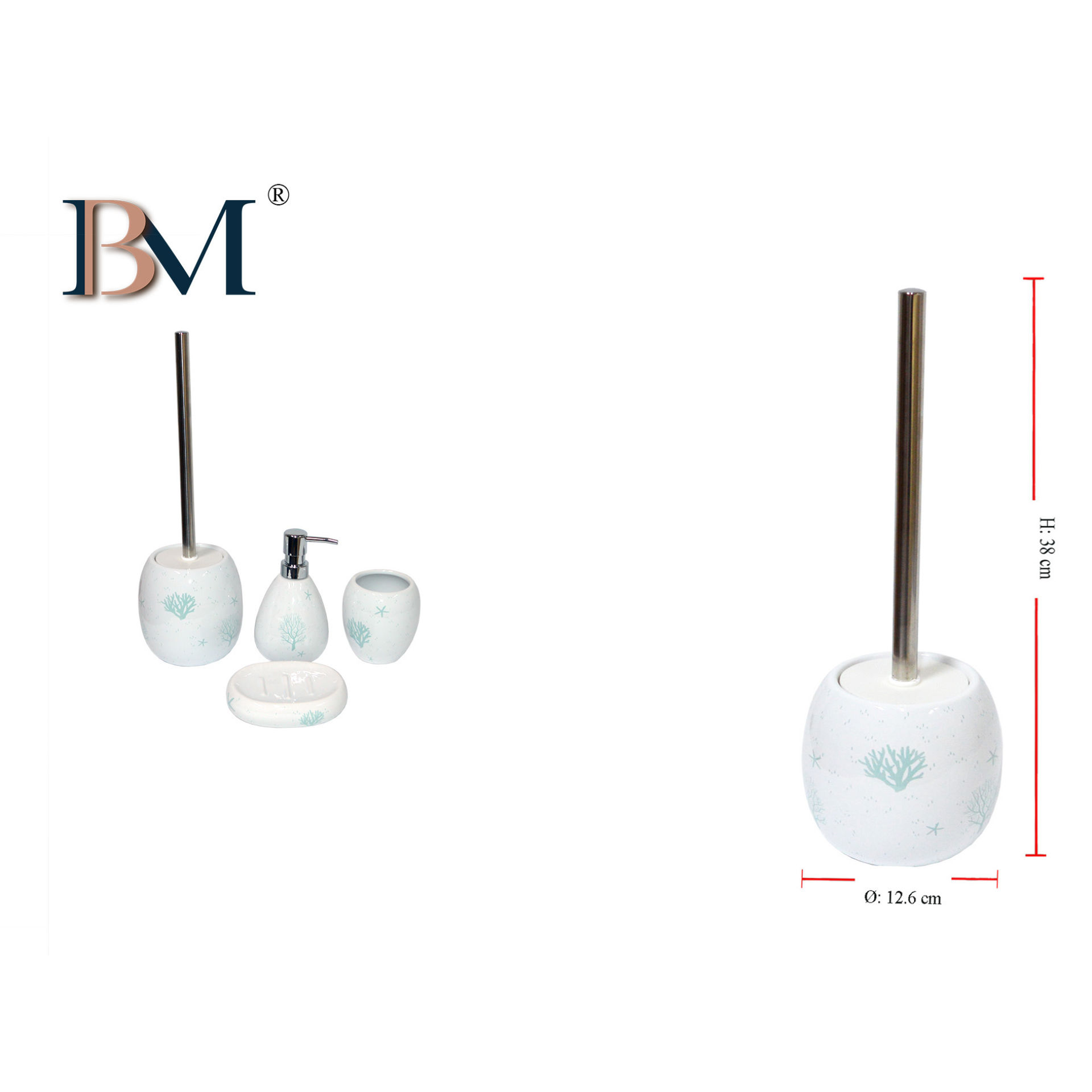 PORTASCOPINO IN CERAMICA  MISURA: 12.6X12.8 H38 CMBM
