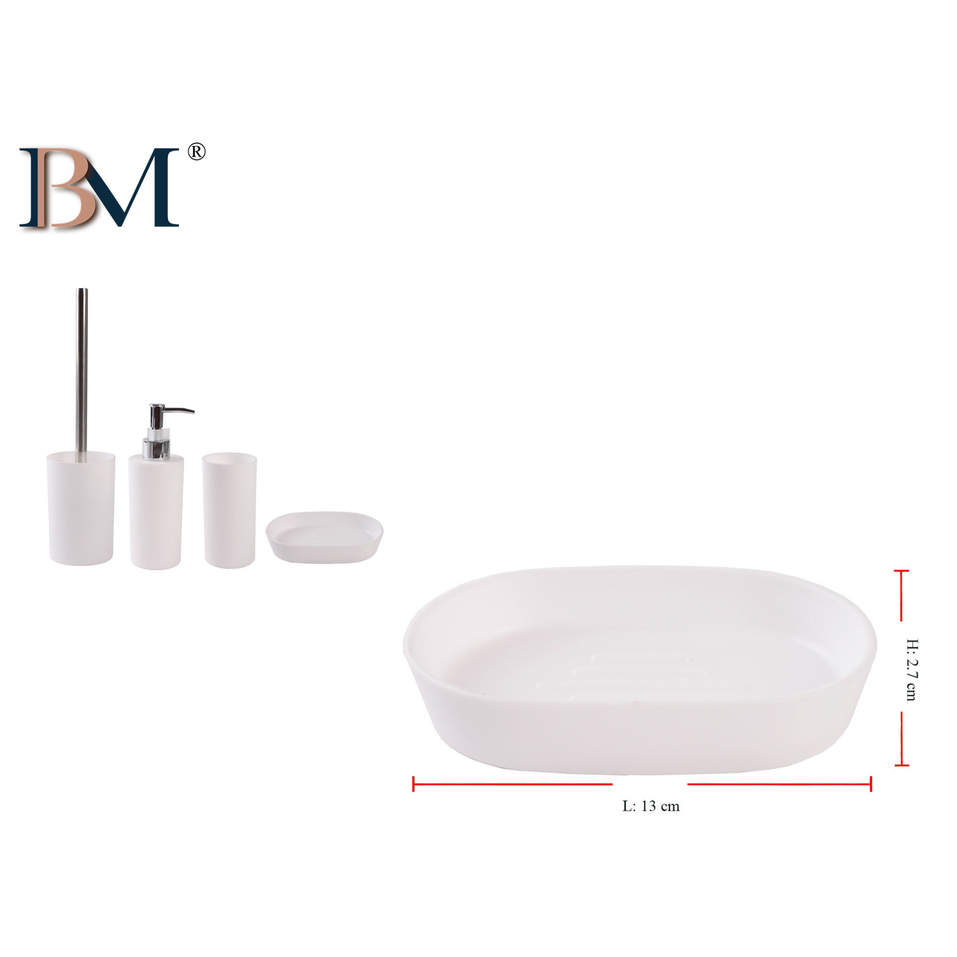 PORTASAPONE IN PLASTICA SATINATO 13X8.5X2.7CMBM