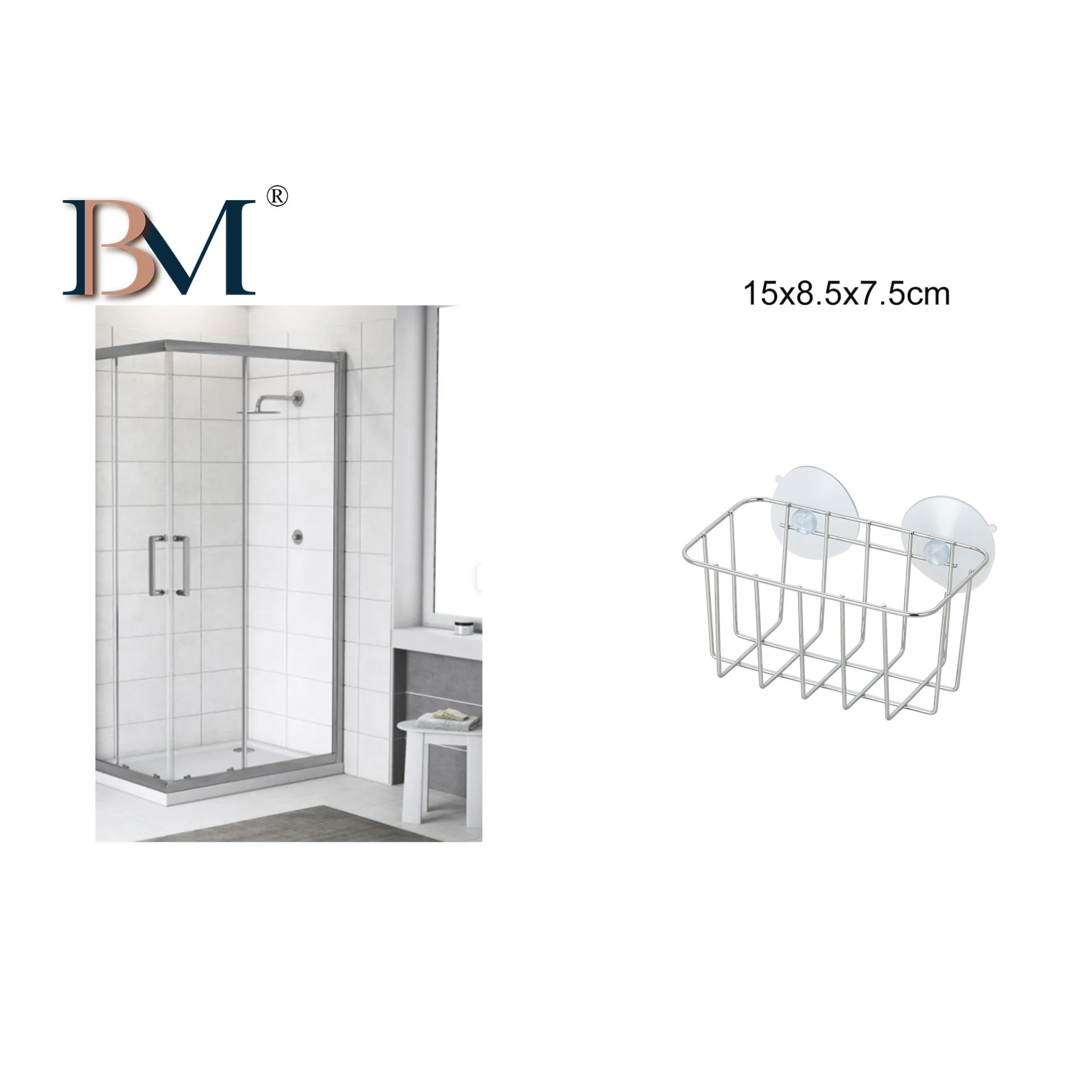 CESTELLO CROMATO PORTAOGGETTI DA BAGNOBM