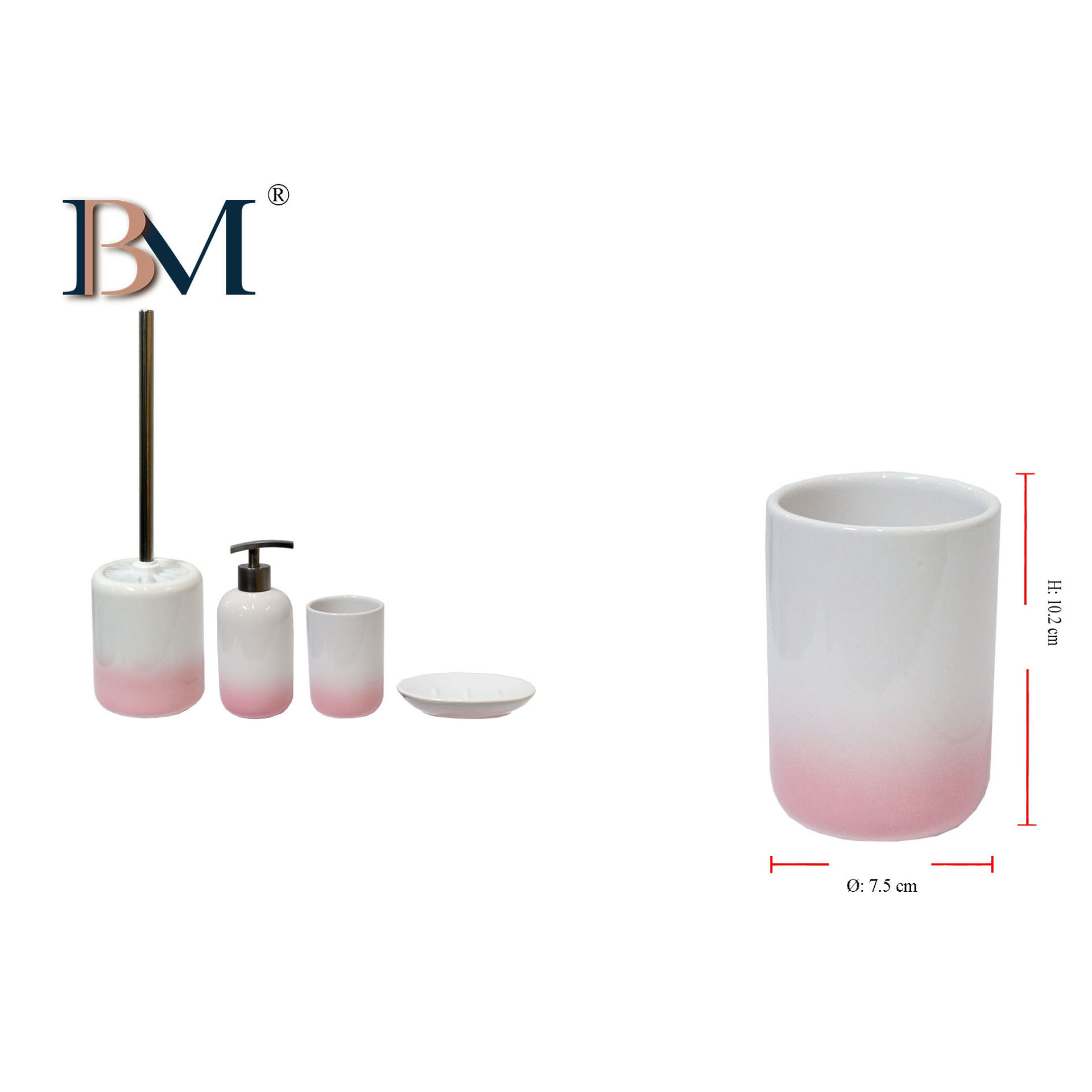 TAZZA DA BAGNO IN CERAMICA  MISURA: 7X10.2 CMBM