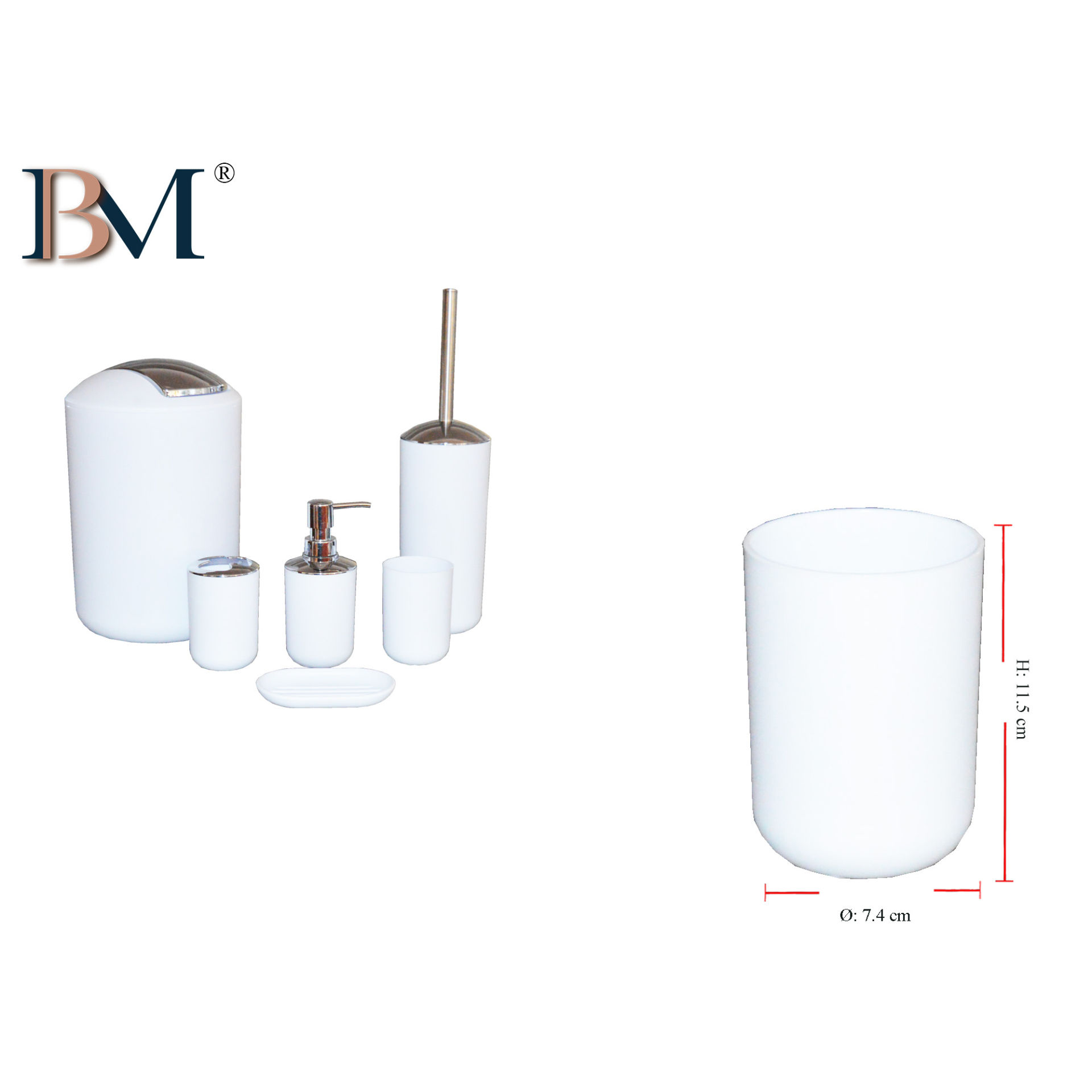 BICCHIERE DA BAGNO IN PLASTICA 7.4X7.4X10.5BM