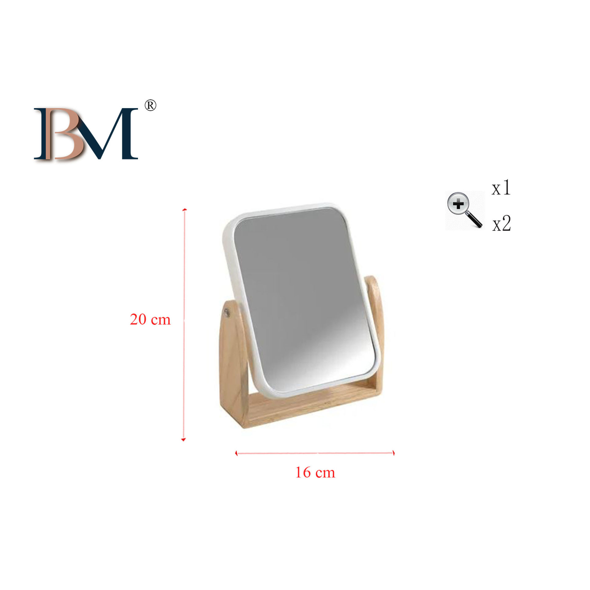 SPECCHIO QUADRATO 16X4.8X20CM  MATERIALE:PS+BAMBOOBM