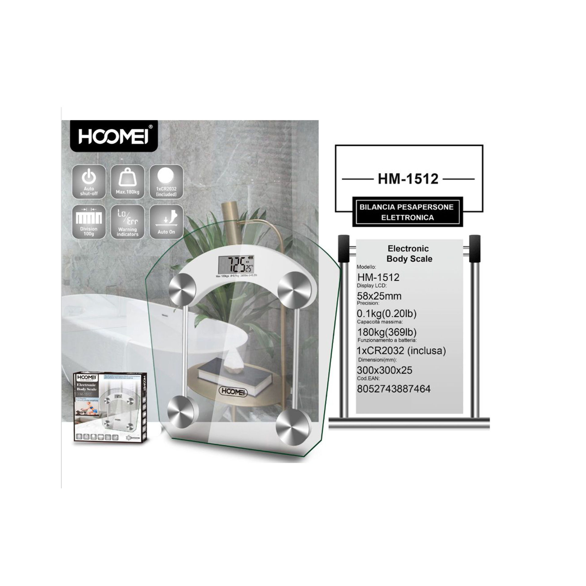 BILANCIA PESAPERSONA ELETTRONICA HM-1512Hoomei