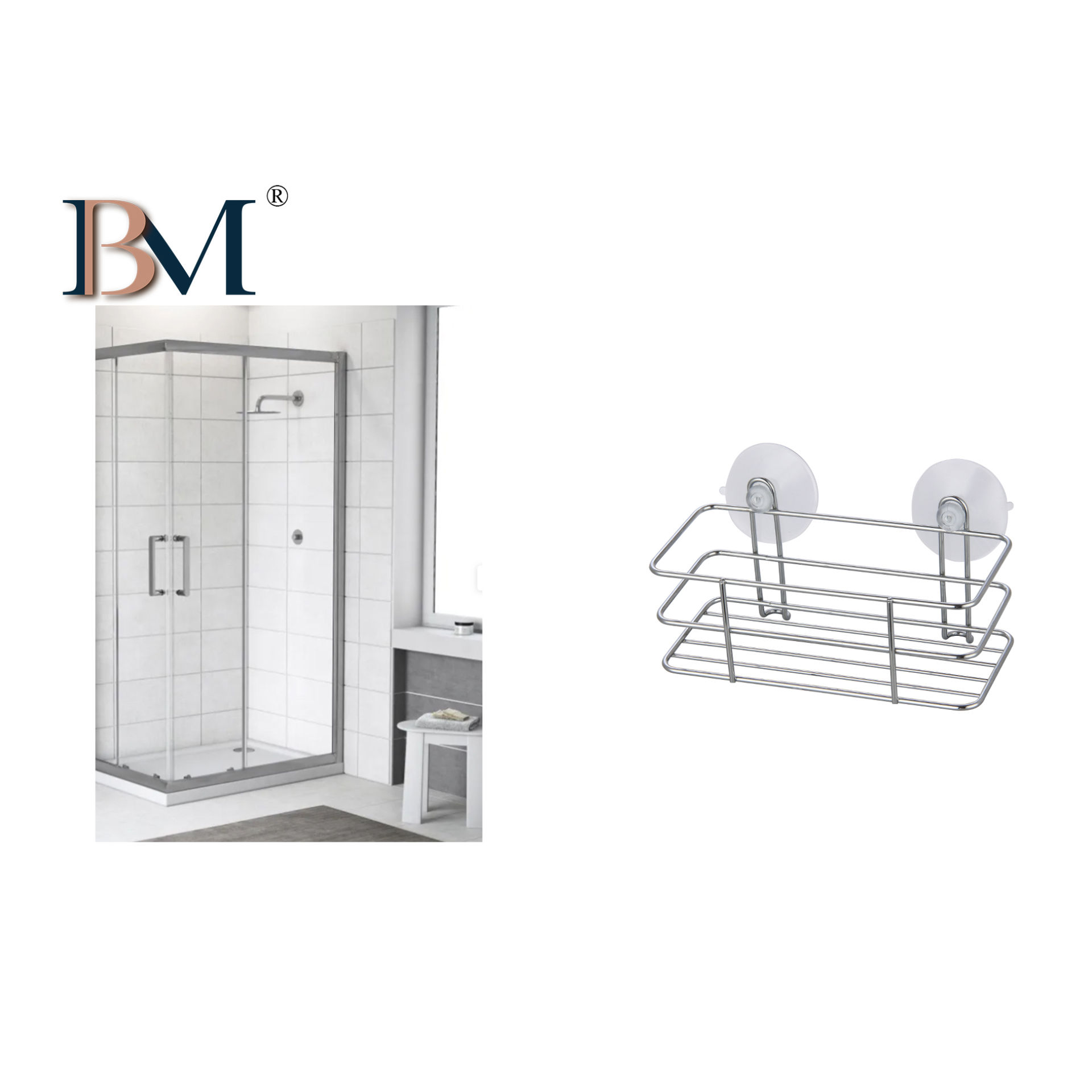 CESTELLO CROMATO PORTAOGGETTI DA BAGNOBM