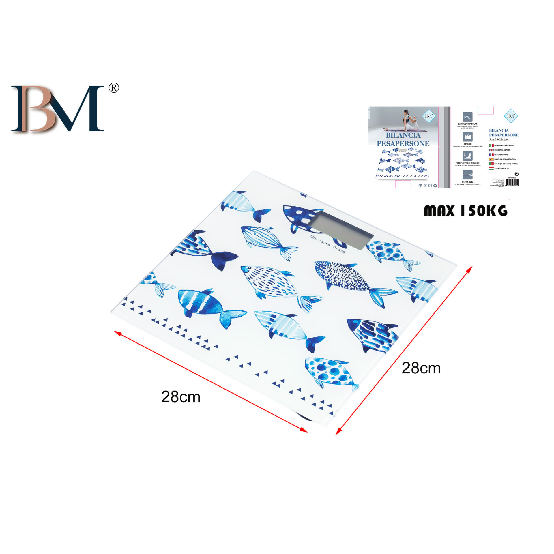 BILANCIA PESAPERSONE ELETTRONICA MISURA:28X28 CM