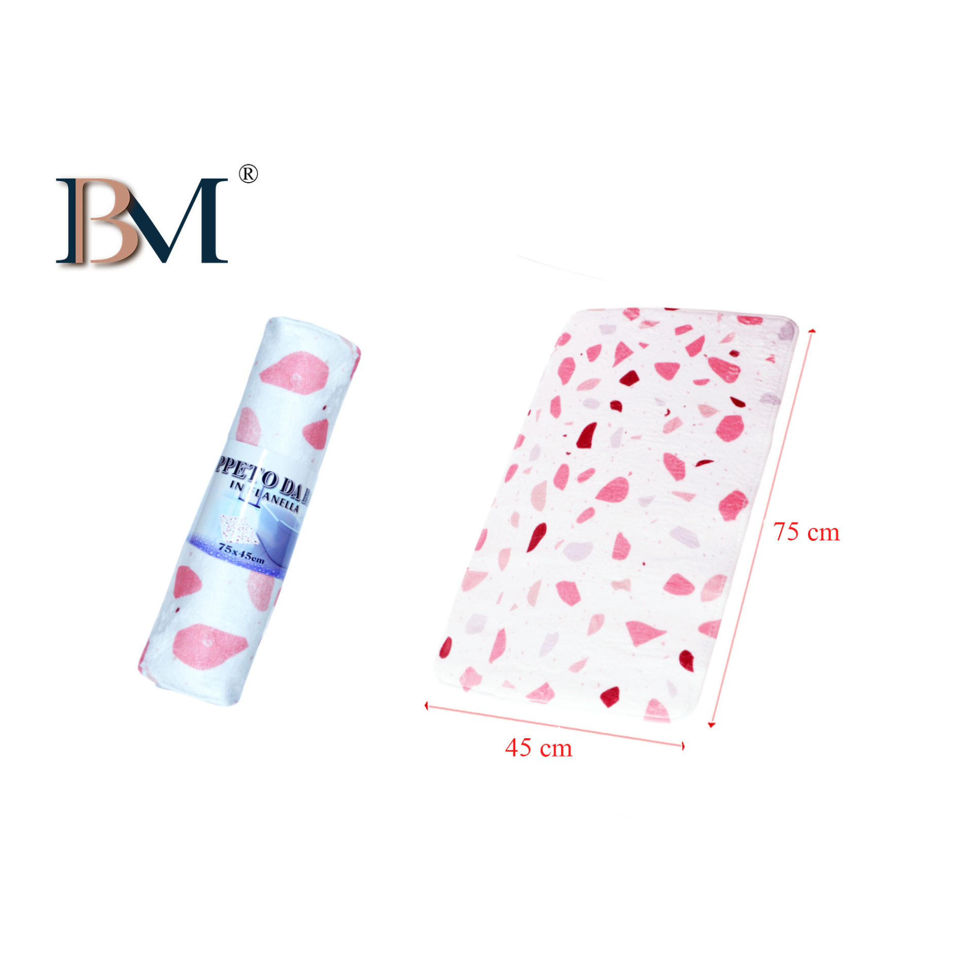 TAPPETO DA BAGNO DECORATO, MISURA: 45X75 CMBM