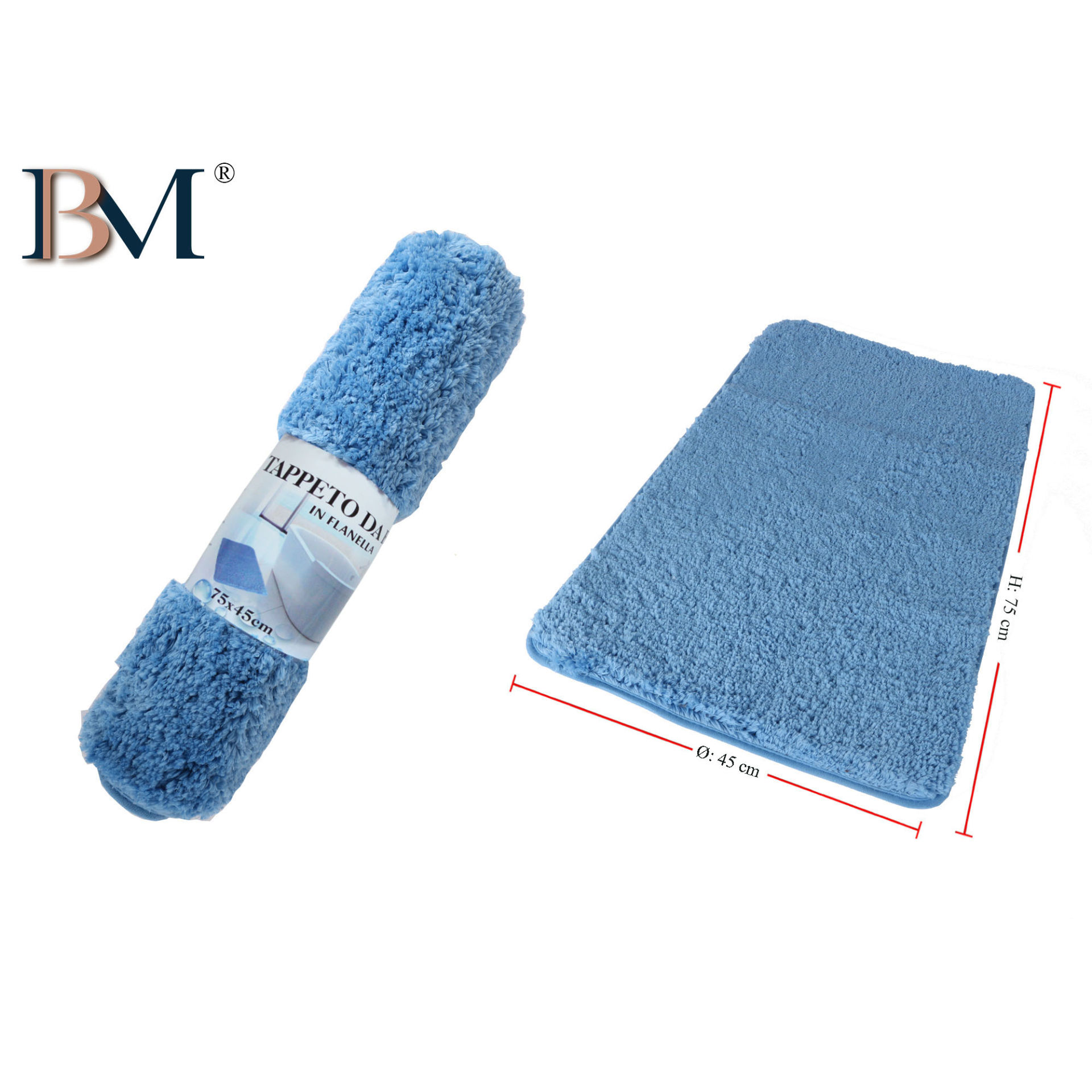 TAPPETO DA BAGNO IN MICROFIBRA, MISURA: 45X75 CMBM
