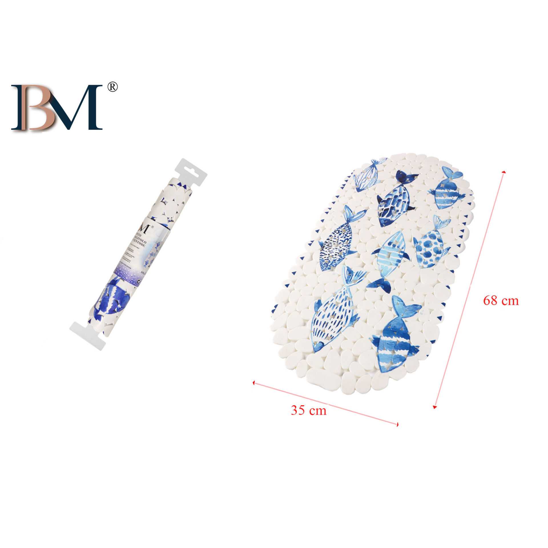 TAPPETINO ANTISCIVOLO A FORMA DI PIETRA, MISURA: 6