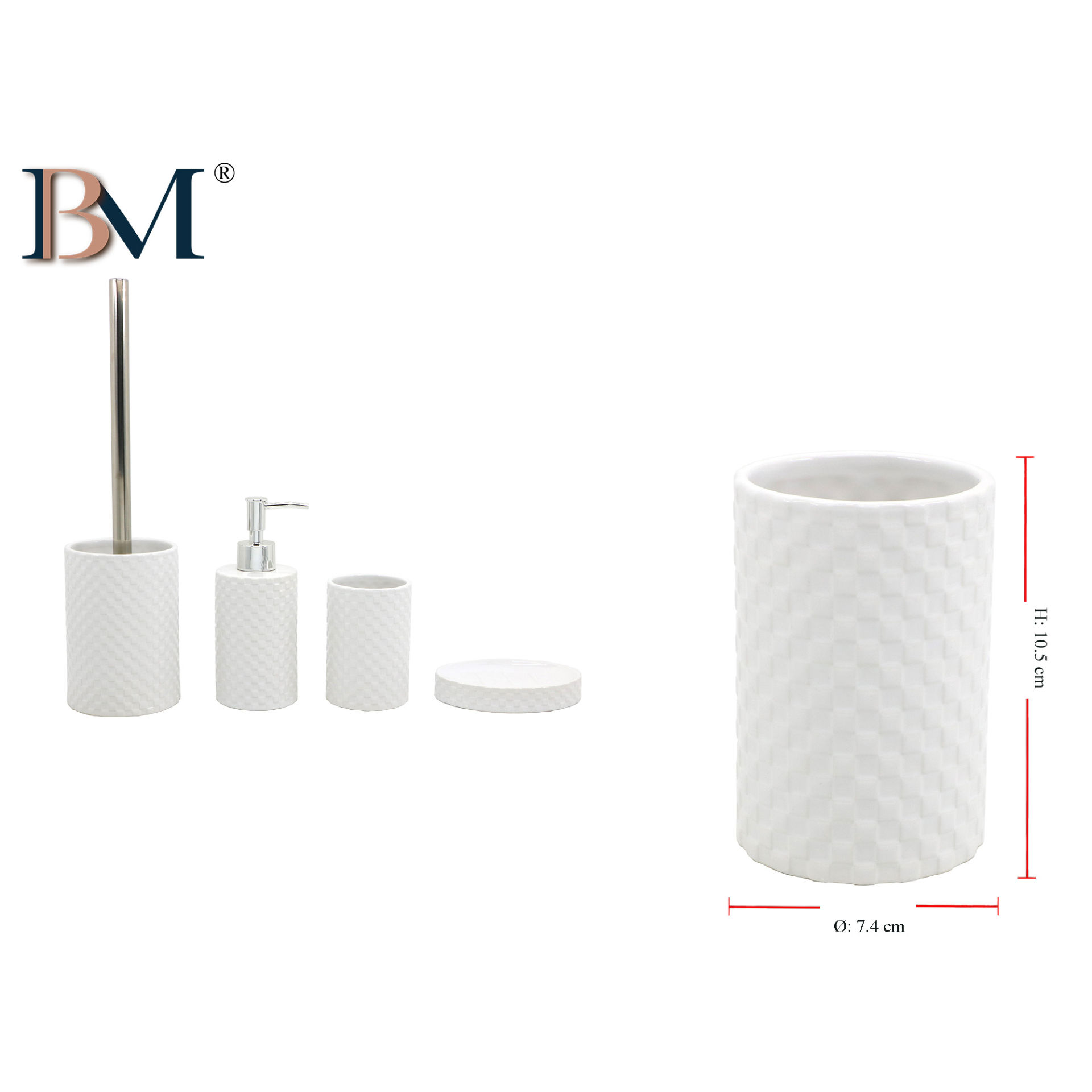 TAZZA DA BAGNO IN CERAMICA  MISURA: 7.4X10.5 CMBM