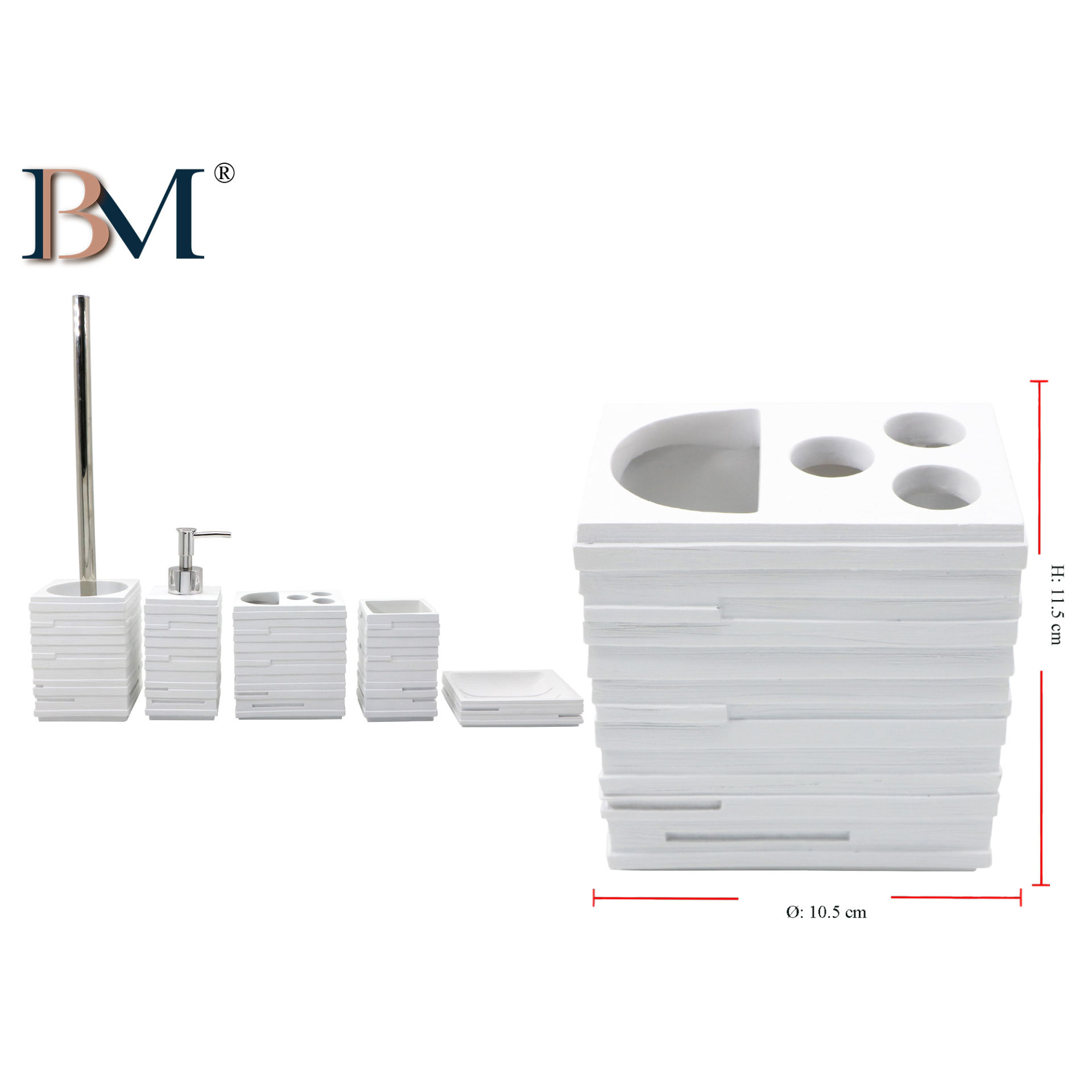 PORTASPAZZOLINO IN RESINA  MISURA 10.5X6.5X11.5 CMBM