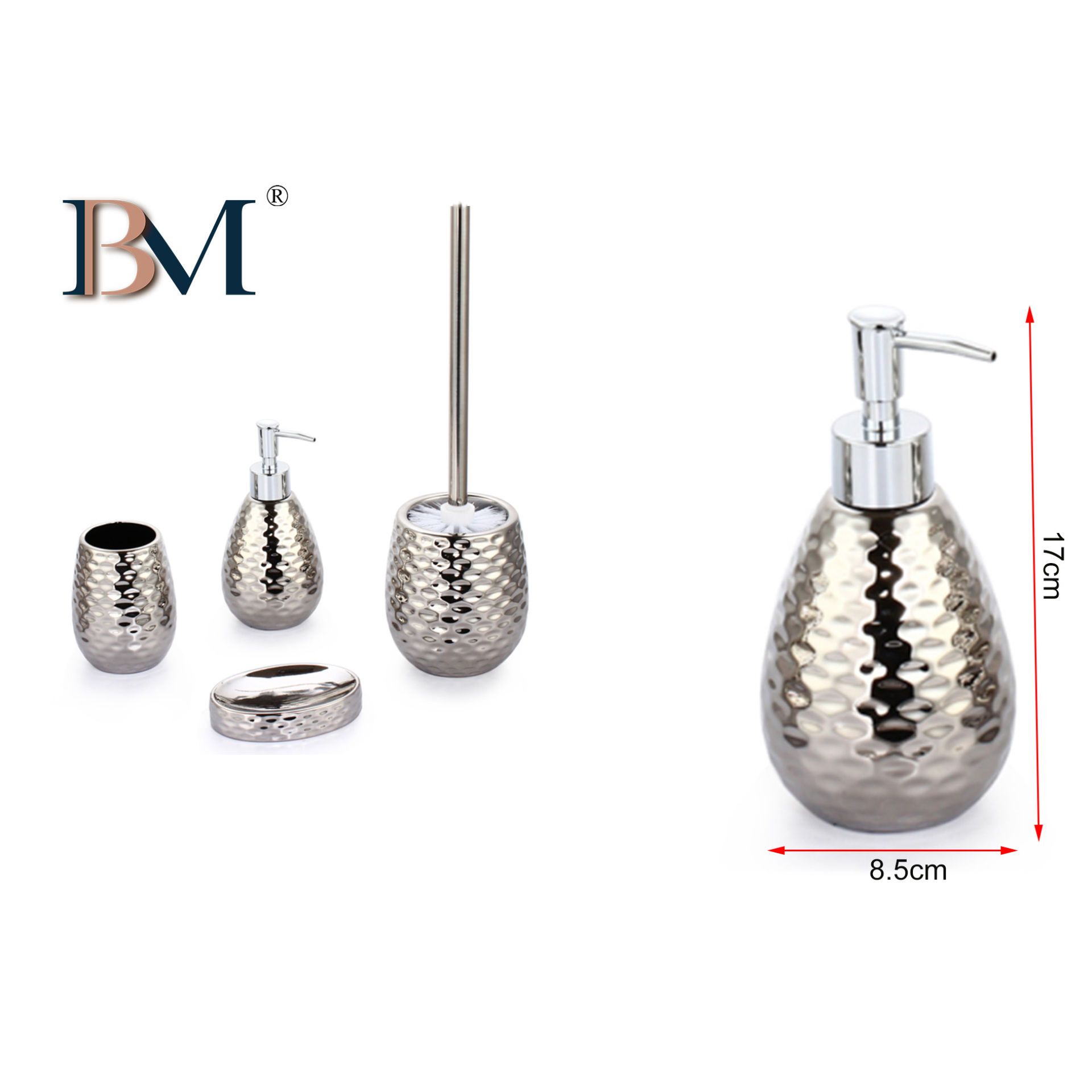 DISPENSATORE DI SAPONE IN CERAMICA 8.5X8.5X17CM