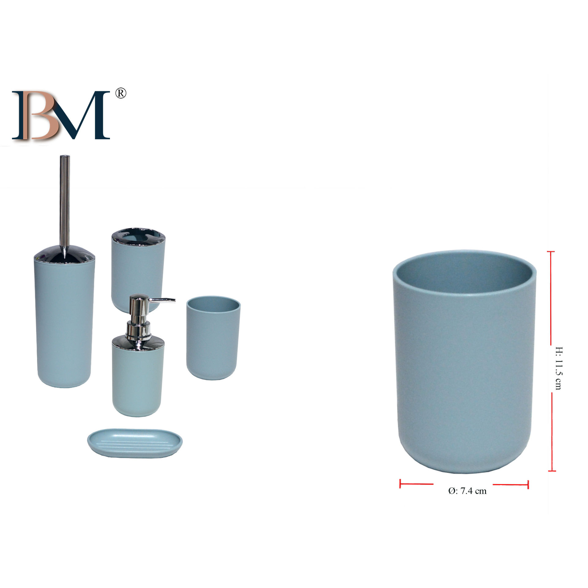 BICCHIERE DA BAGNO IN PLASTICA 7.4X7.4X10.5CMBM