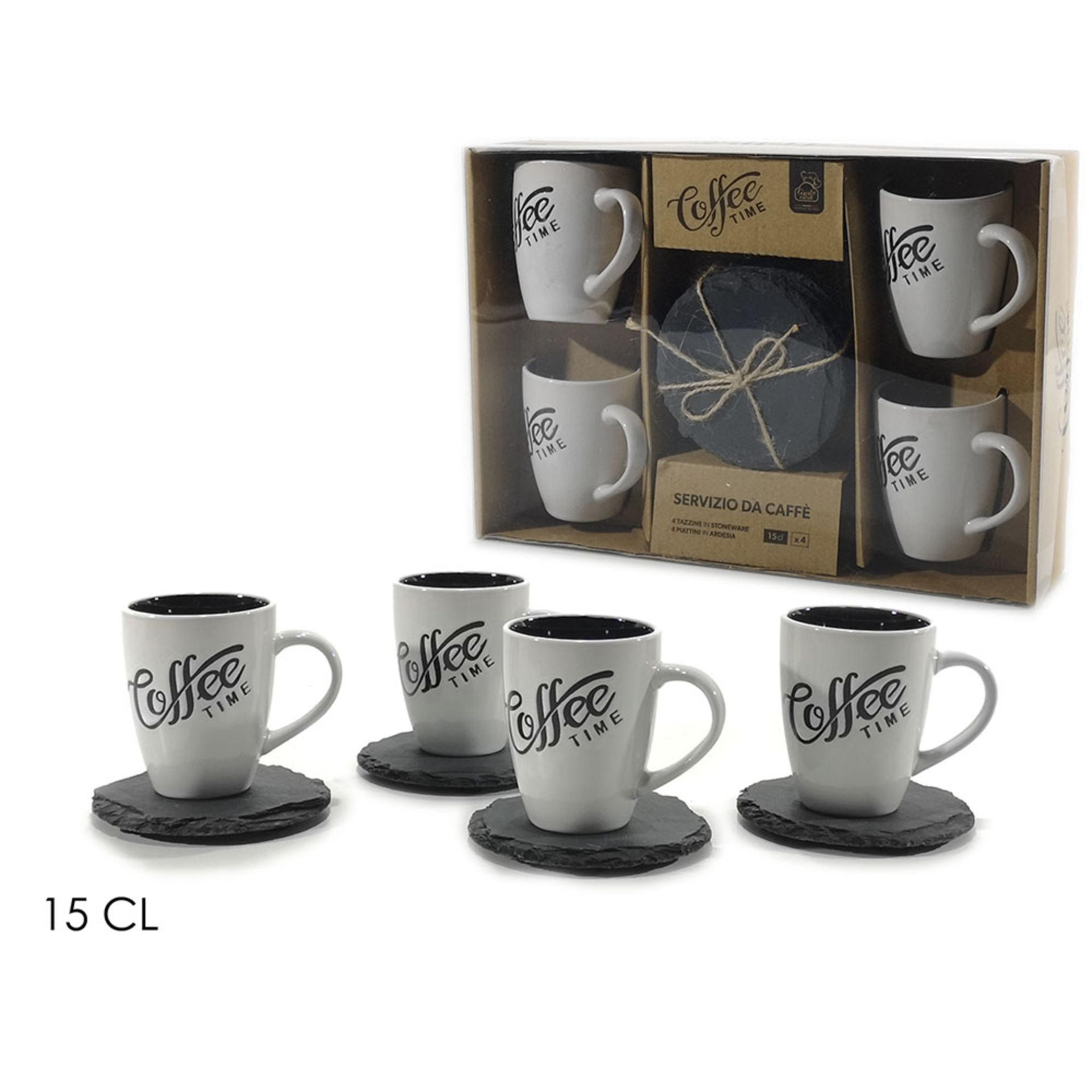 BOX 4 TAZZINE 15CL C/PIATTINI ARDESIA