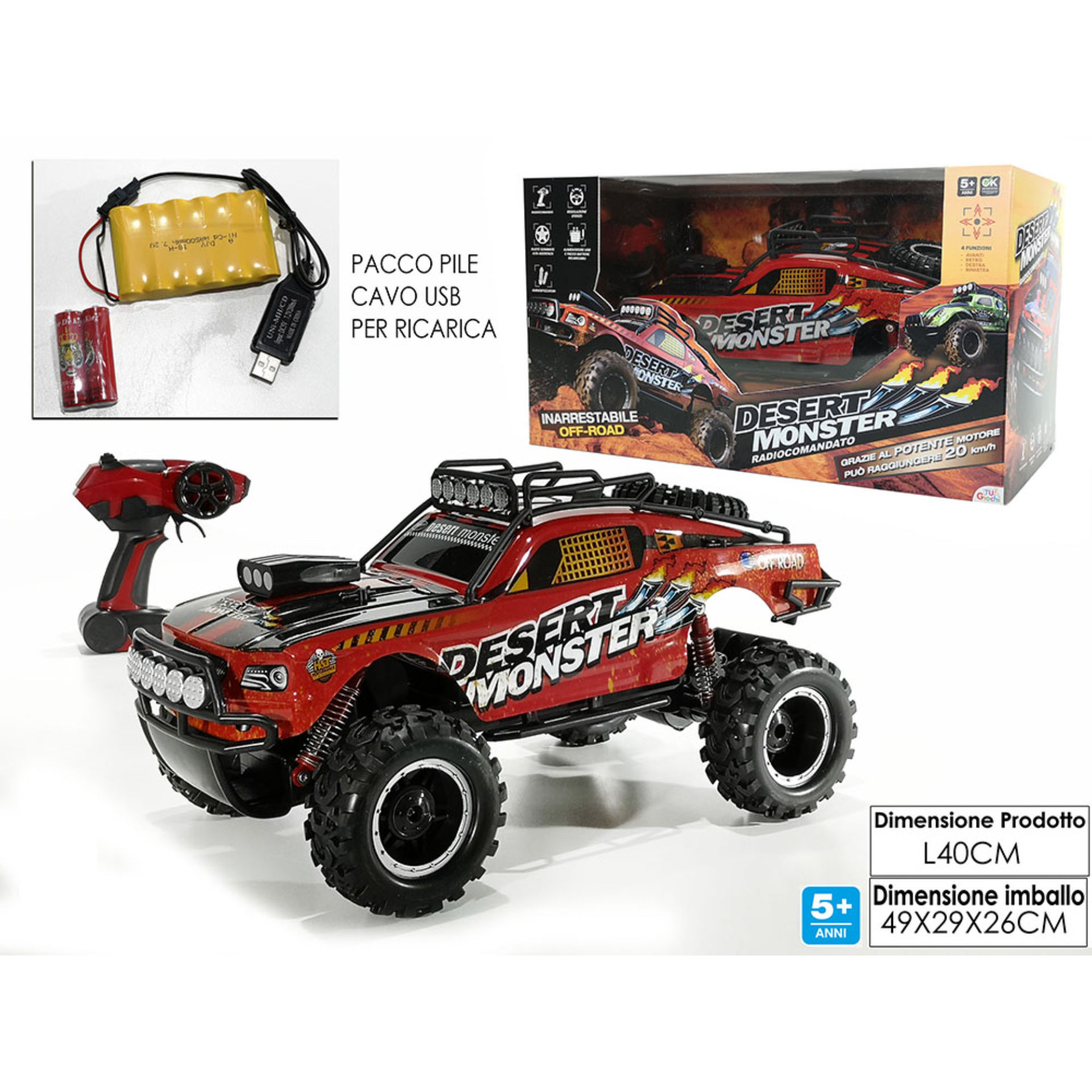 AUTO R/C DESERT MONSTER ROSSA