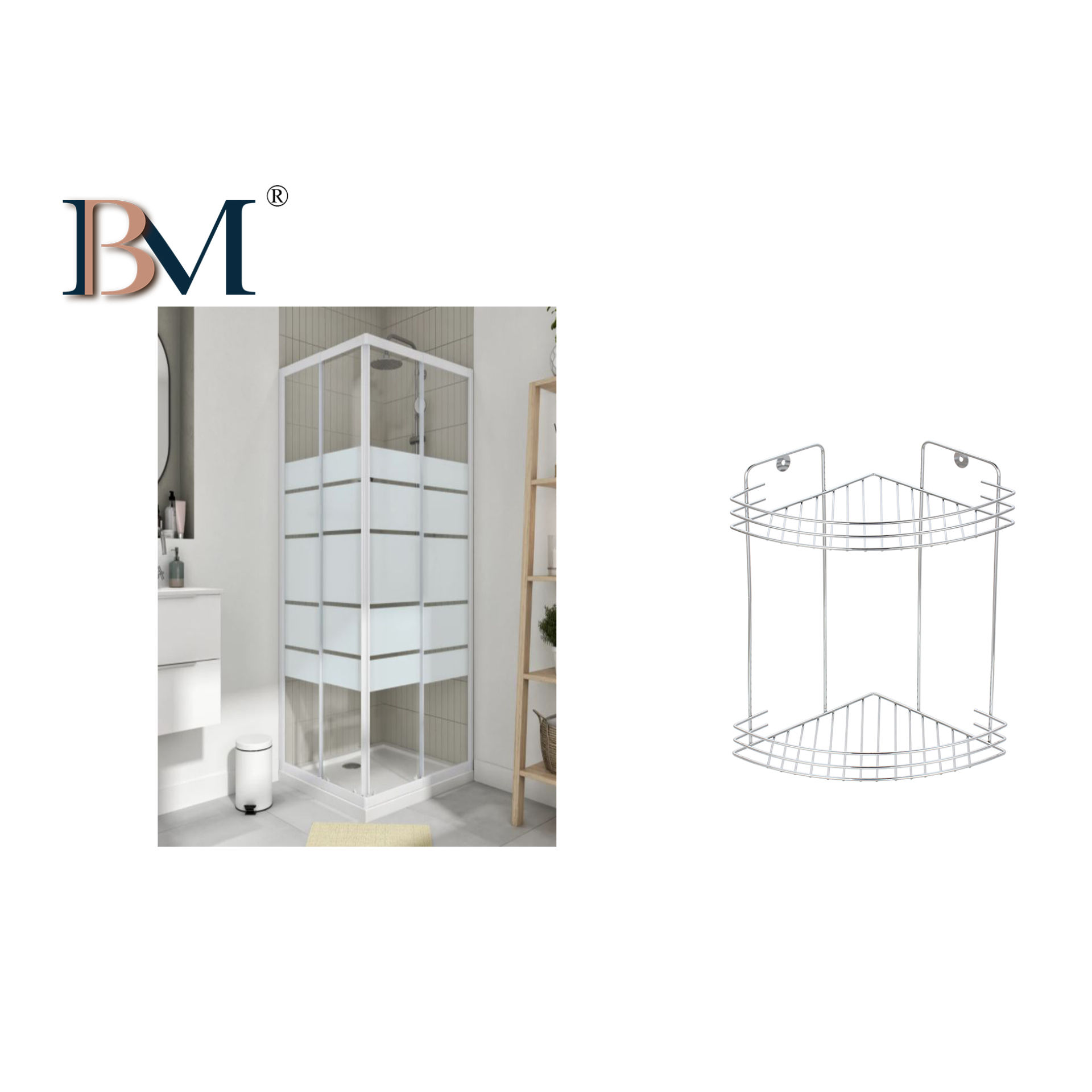 CESTELLO PORTAOGGETTI CROMATO 2 PIANIBM