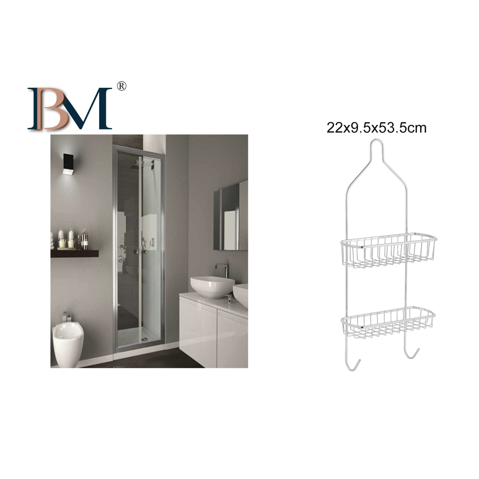 CESTELLO CROMATO PORTAOGGETTI DA BAGNO