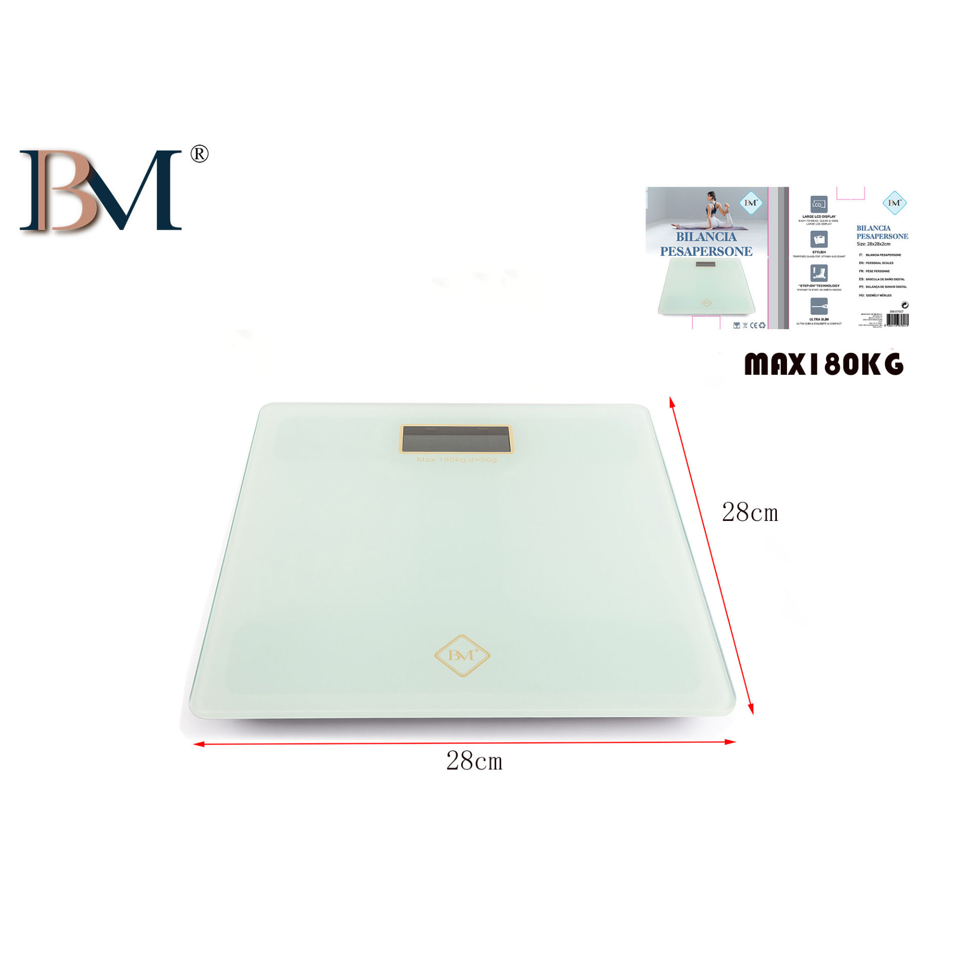 BILANCIA PESAPERSONE ELETTRONICA MISURA:28X28 CMBM