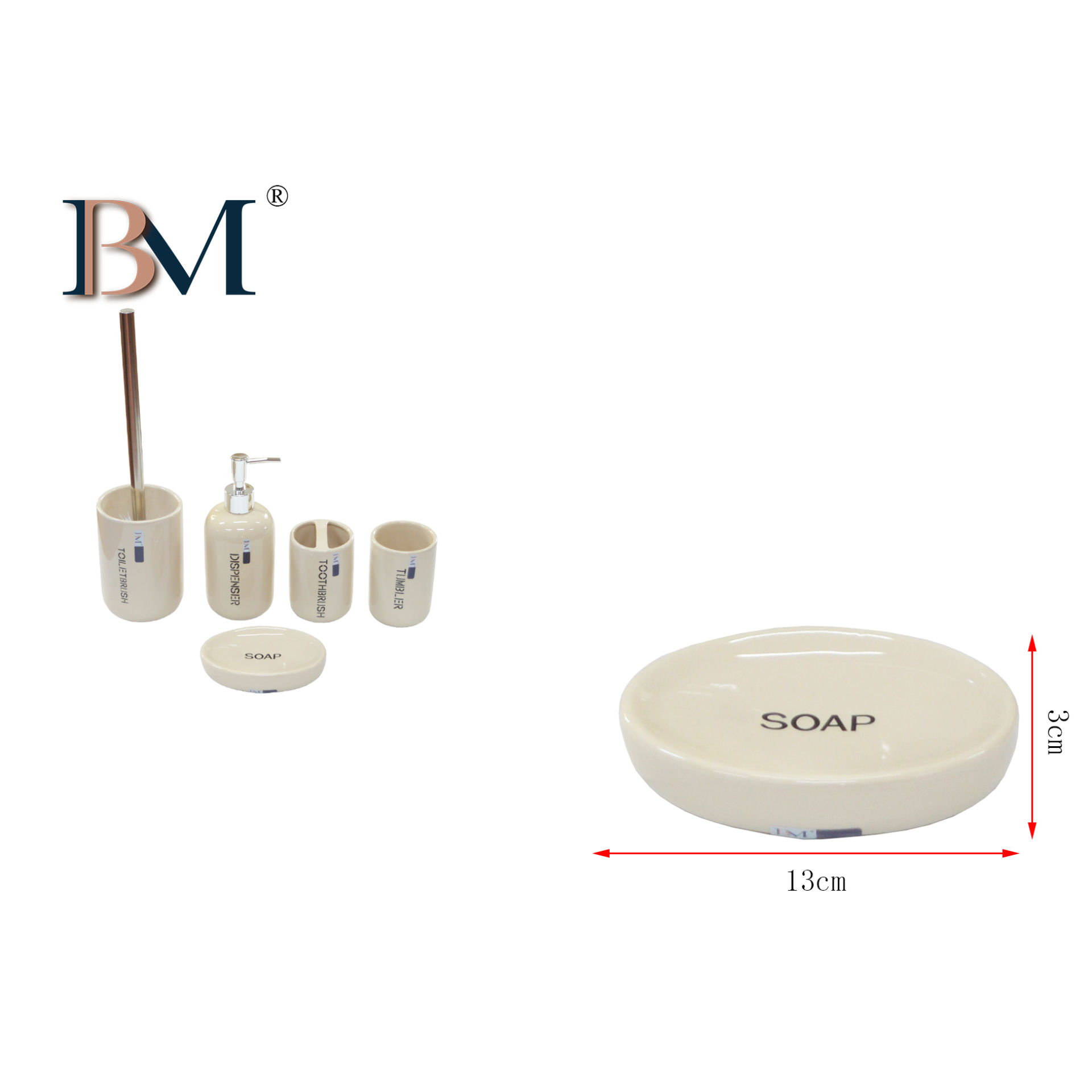 PORTASAPONE IN CERAMICA  MISURA: 13X9X3CM.BM