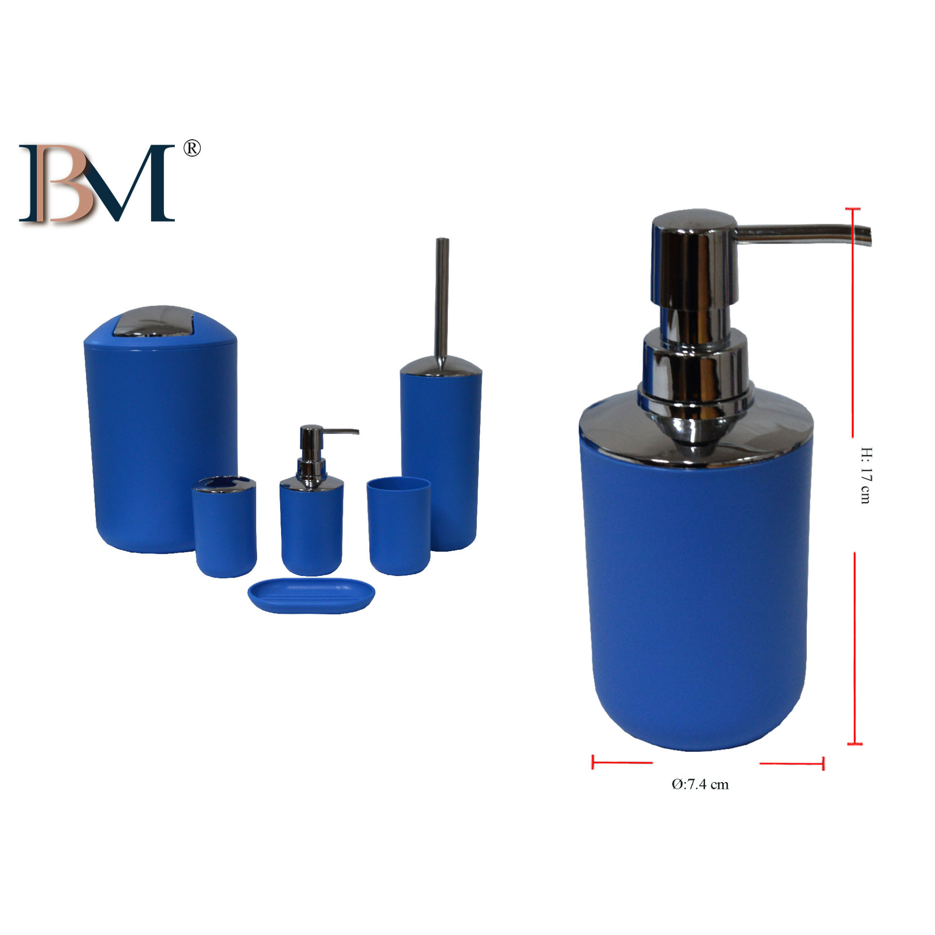 DISPENSER PER SAPONE 7.4X7.4X17 BLUBM