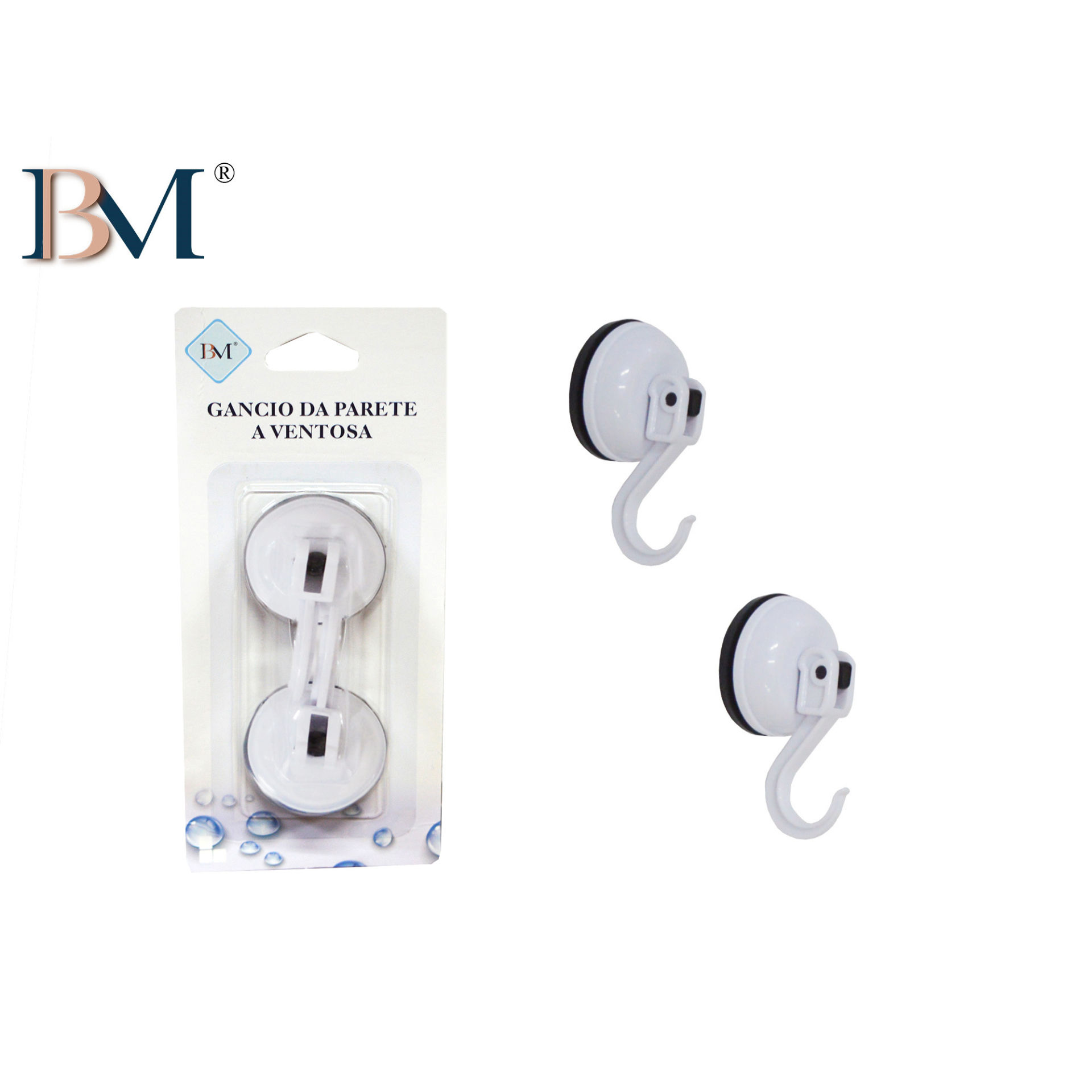 GANCIO DA PARETE A VENTOSA SIZE 4.5X3.5X7.5CM MATEBM