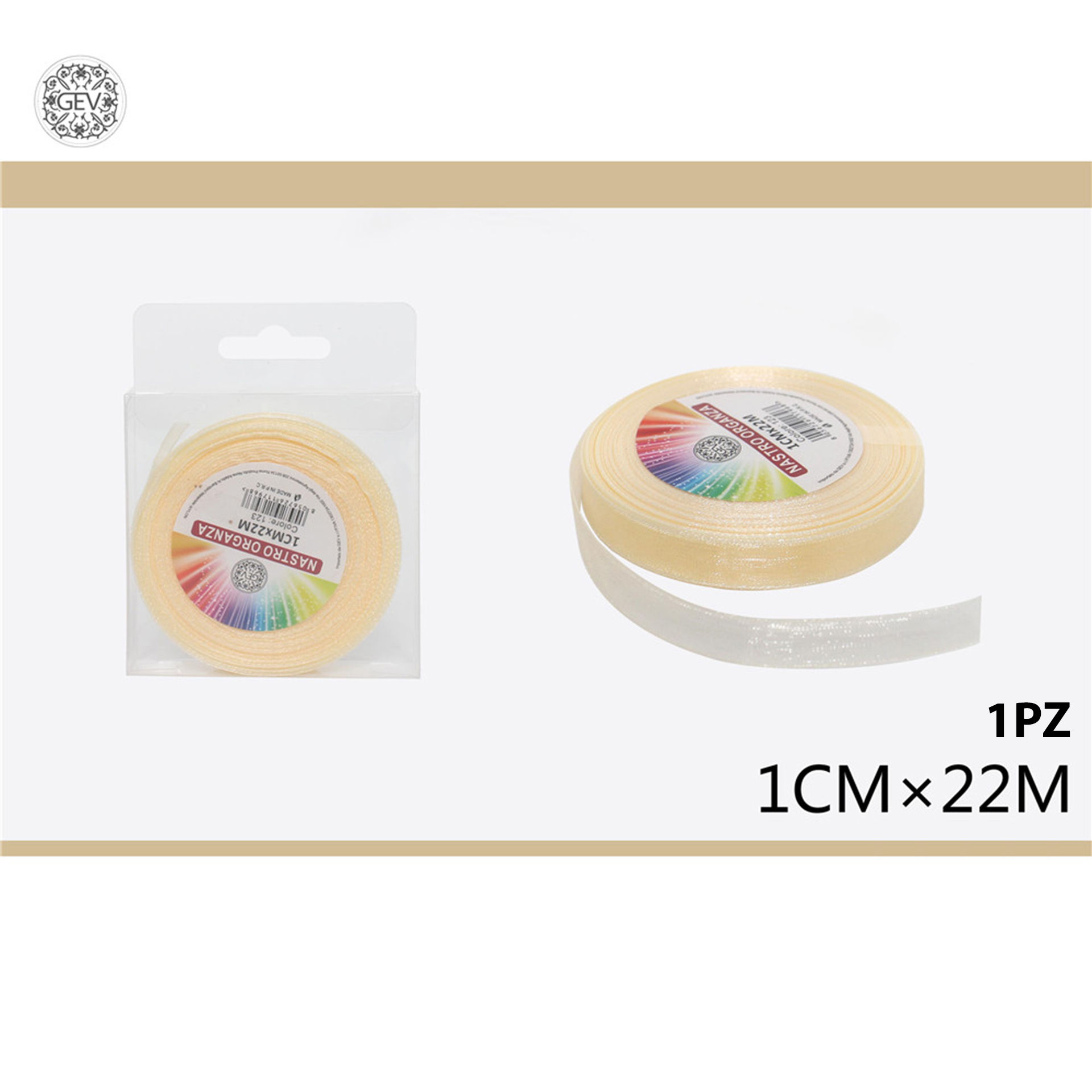 NASTRO ORGANZA PANNA 1CM/22M