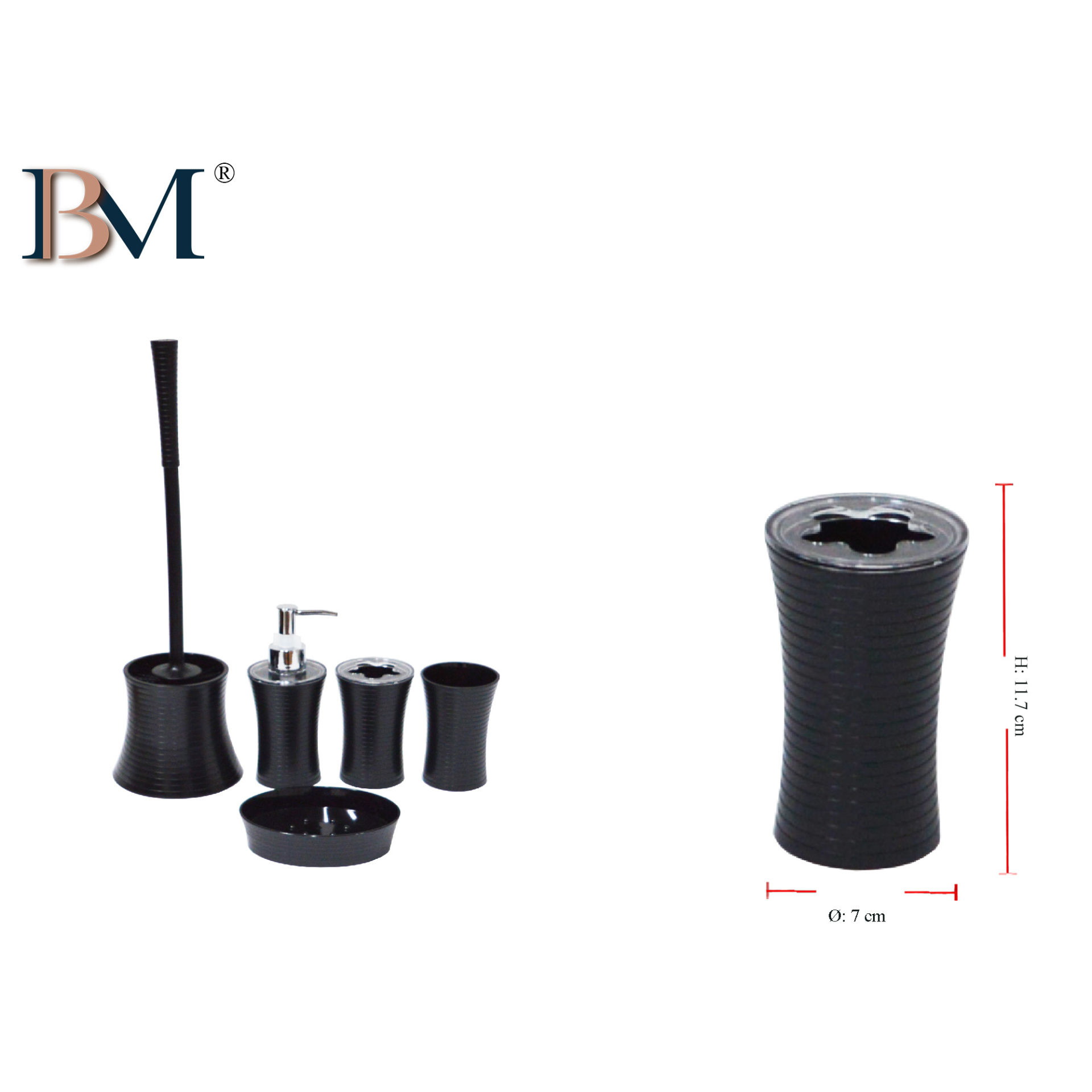 PORTASPAZZOLINO IN PS SIZE:DIA7X11.7CMBM