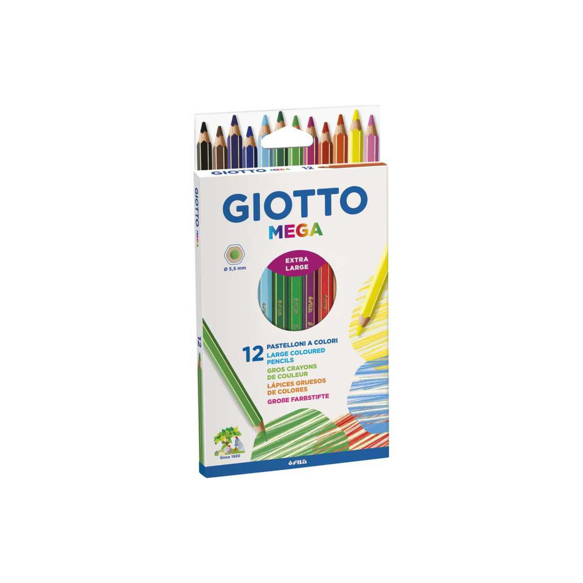 PASTELLO GIOTTO MEGA     SCATOLA 12 COLORI    2256