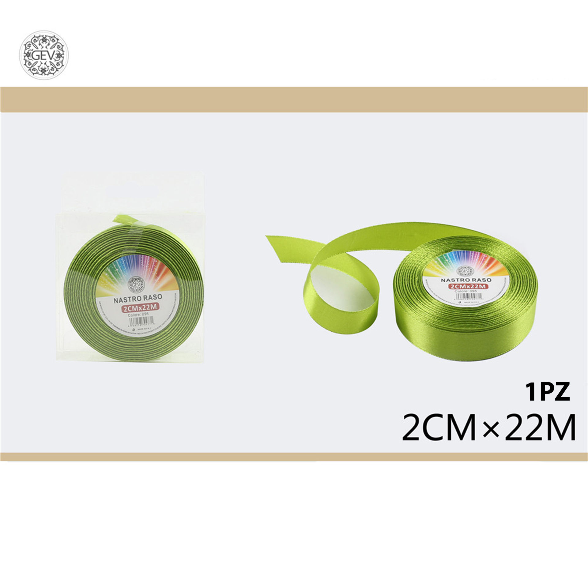 NASTRO RASO VERDINO 2CM 095