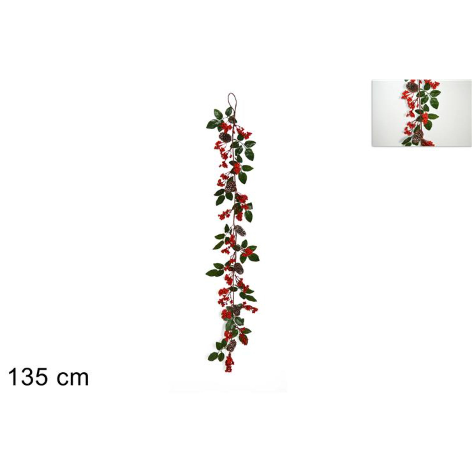 GHIRLANDA C/BACCHE E PIGNE 135CMMQF17-5118