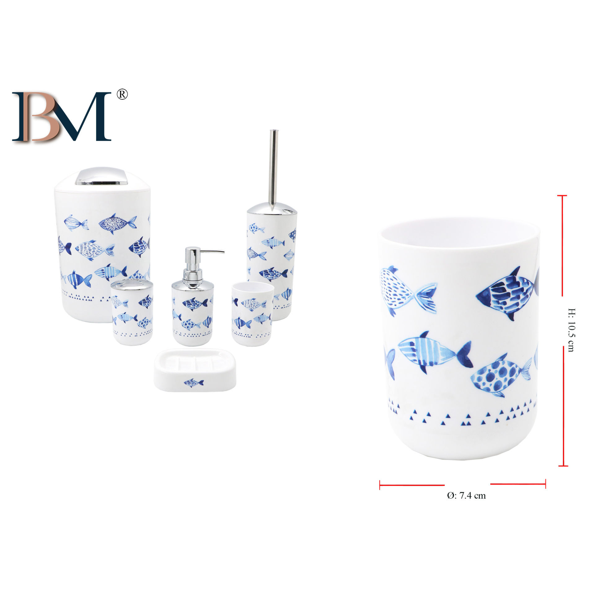 TAZZA/BICCHIERE DA BAGNO, MISURA 7.4X7.4X10.5 CMBM