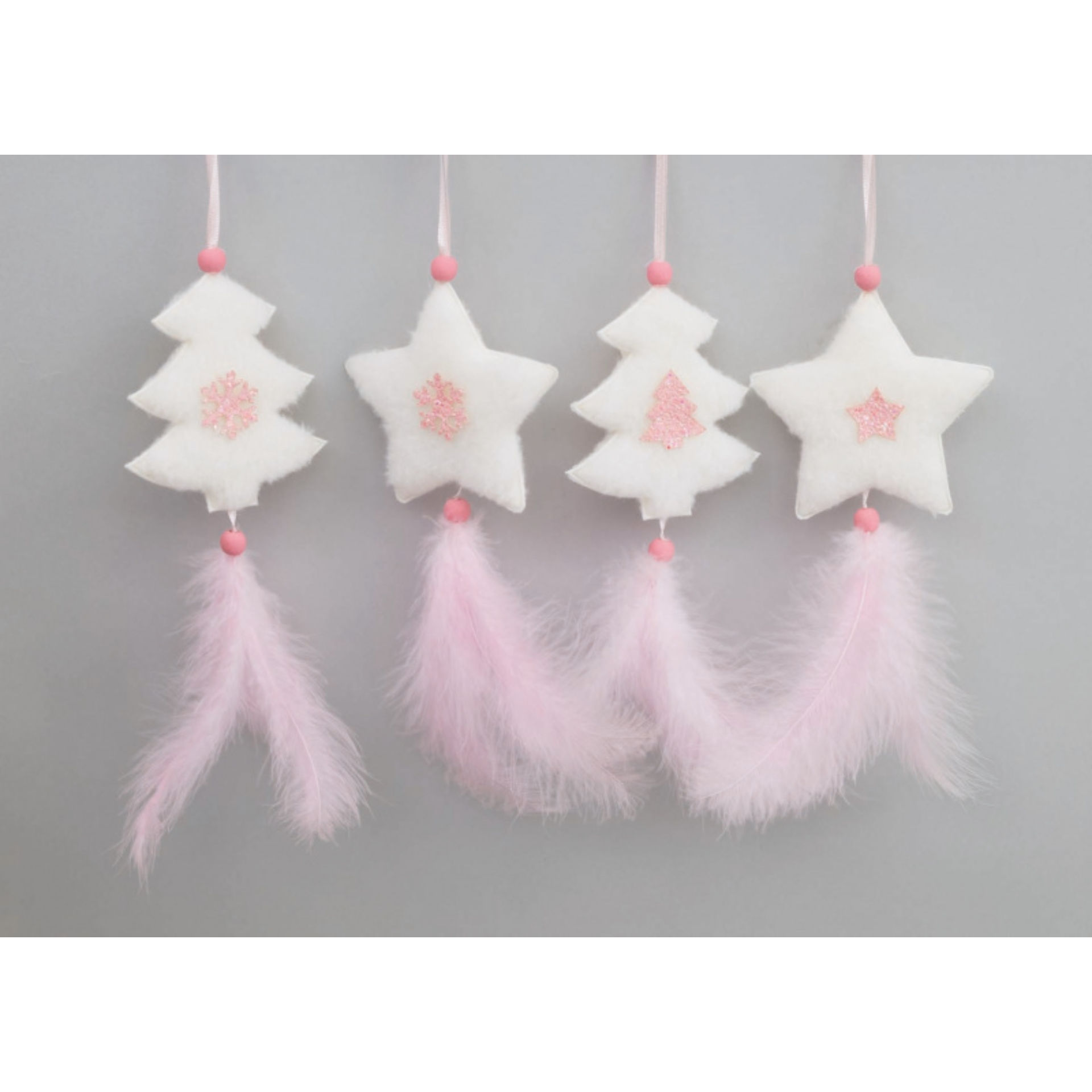 PENDENTE ALBERO/STELLA POLIESTERE CM.25 BIANCO PIU