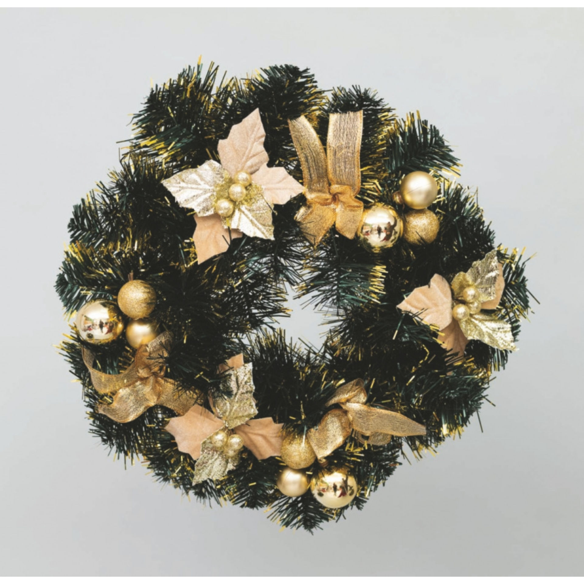 CORONA PVC CM.40 DEC.STELLE,SFERE,FIOCCHI ORO