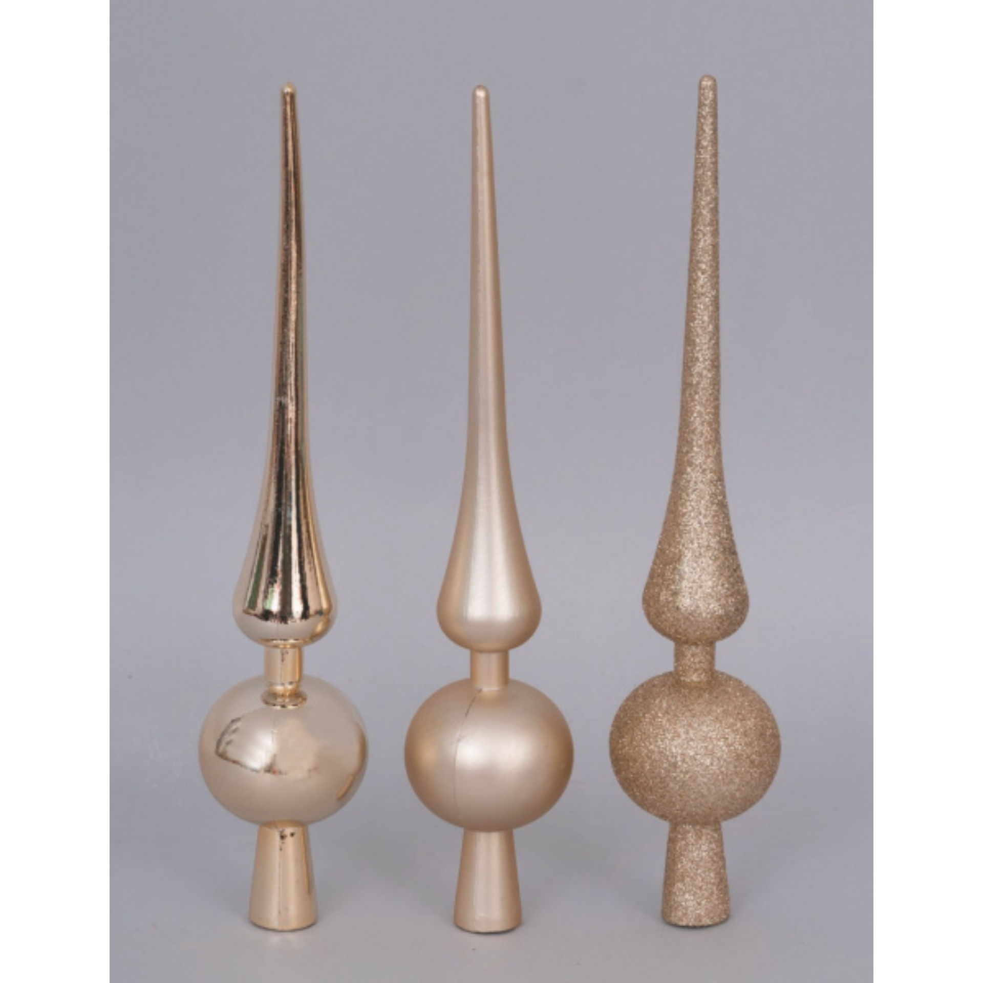 PUNTALE CM.30 CHAMPAGNE MET/GLITTERATO/SATINATO IN