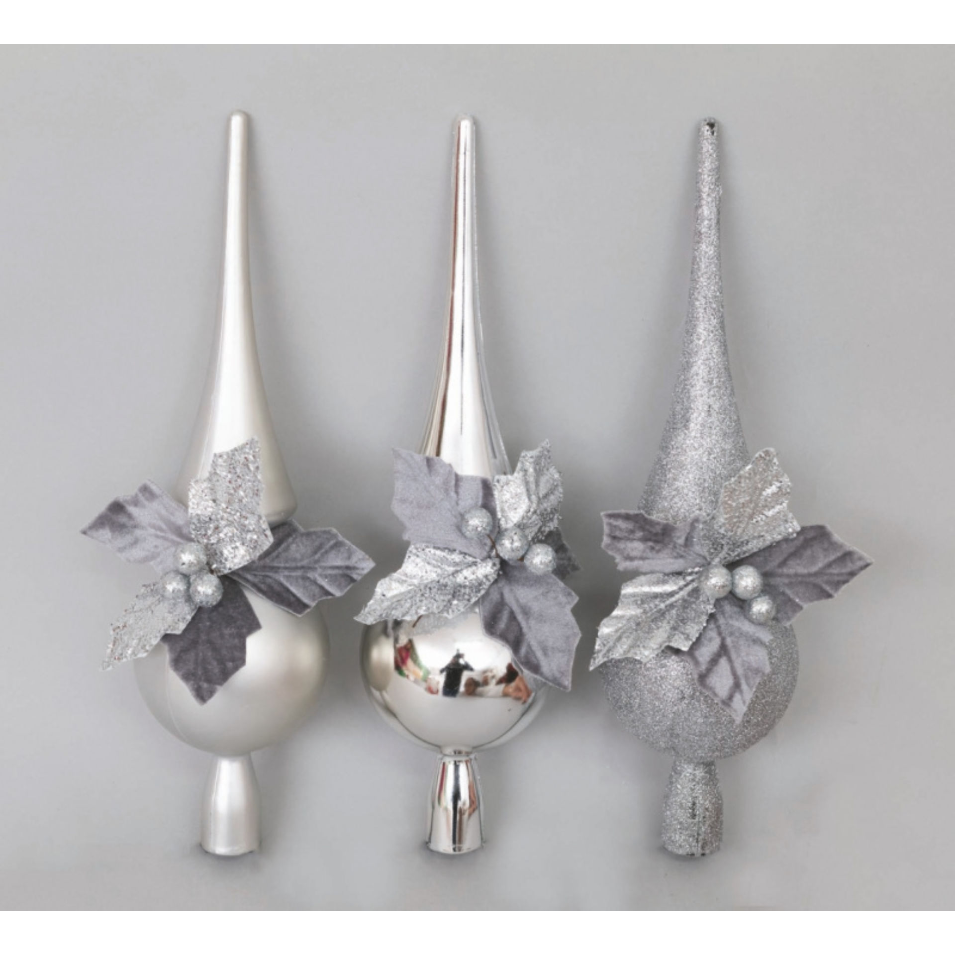 PUNTALE PVC CM.30 ARG.MET/SATINATO/GLITT.DEC.STELL