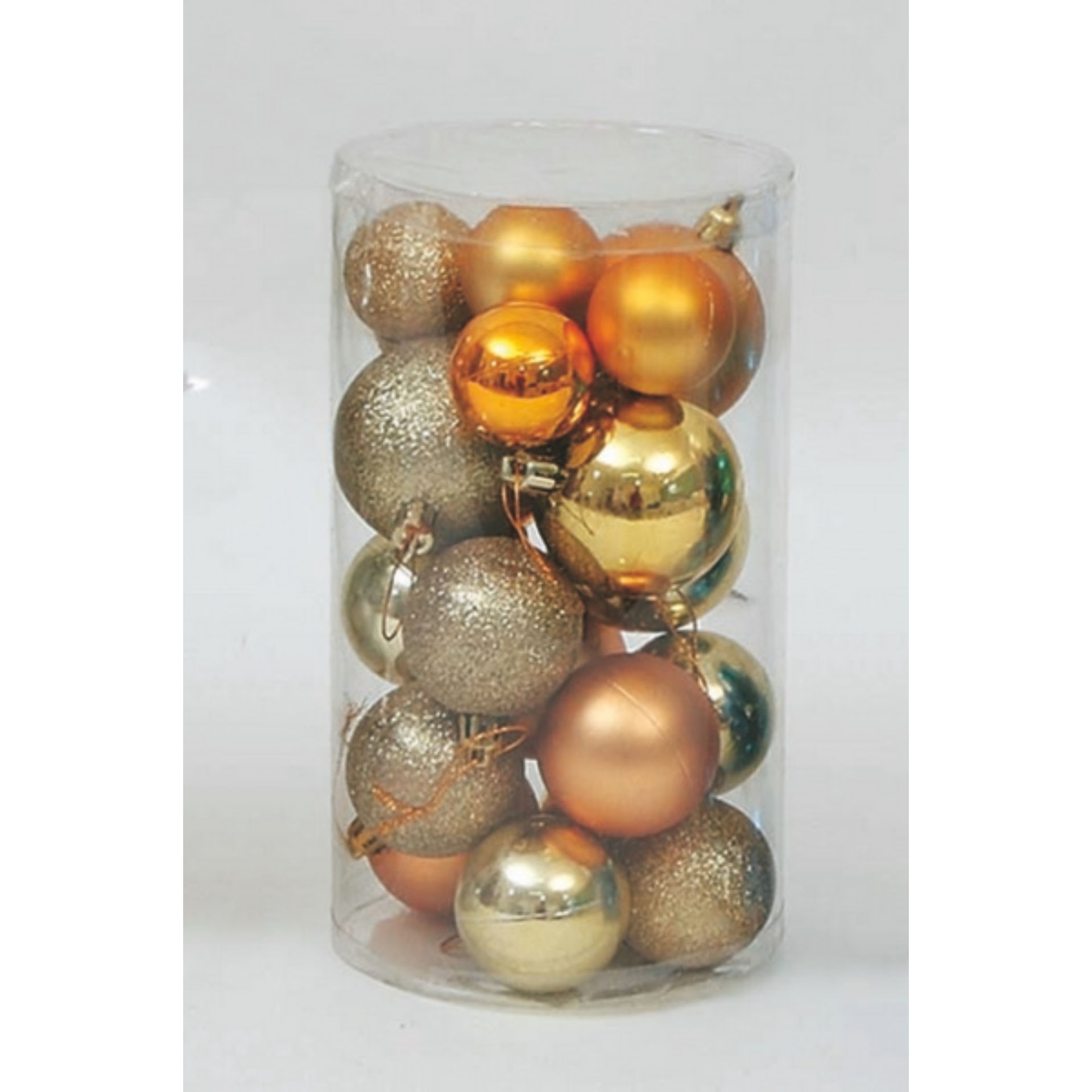 20 SFERE ORO ASSORTITE IN CILINDRO CM.12X21(10SF.5