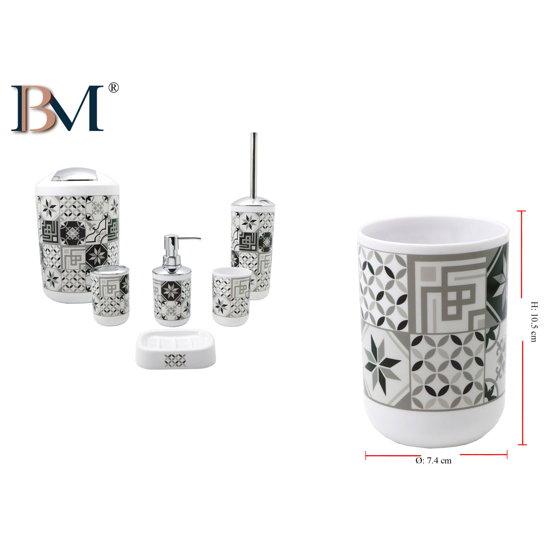 TAZZA/BICCHIERE DA BAGNO, MISURA 7.4X7.4X10.5 CMBM