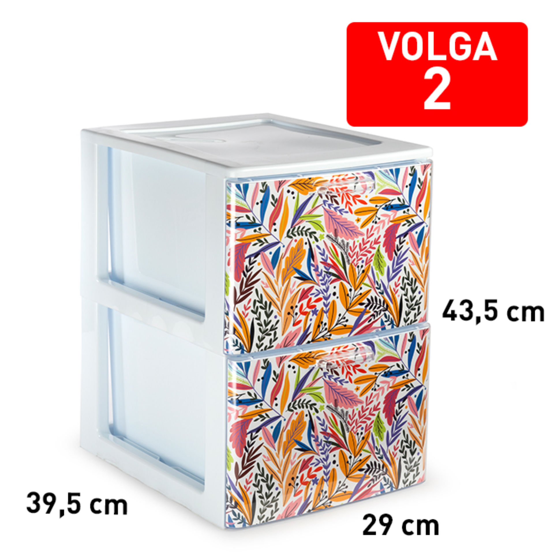 CASSETTIERA 2 CASSETTI VOLGA DECO5Plastic Forte