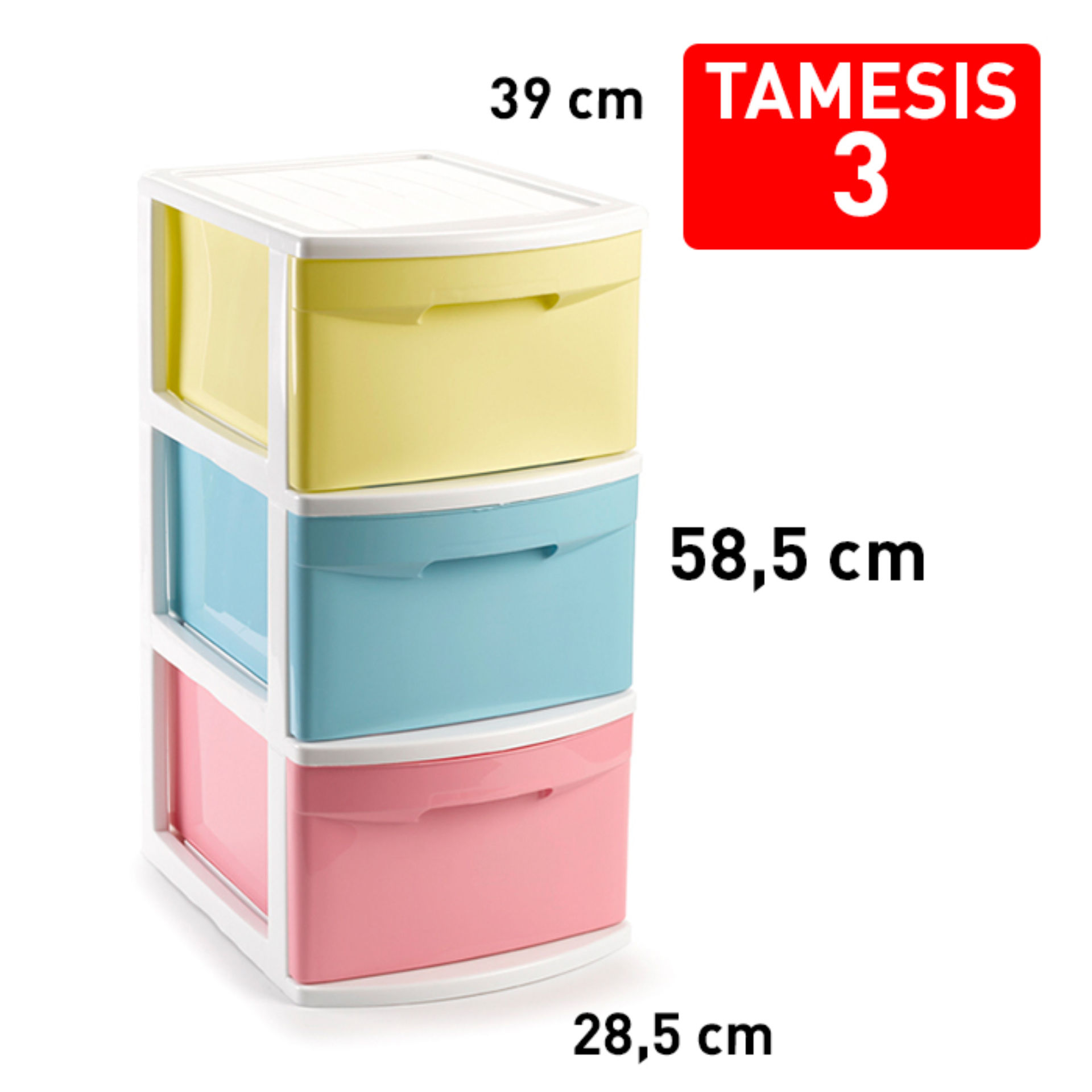 CASSETTIERA 3 CASSETTI TAMESIS STDO SWEETPlastic Forte